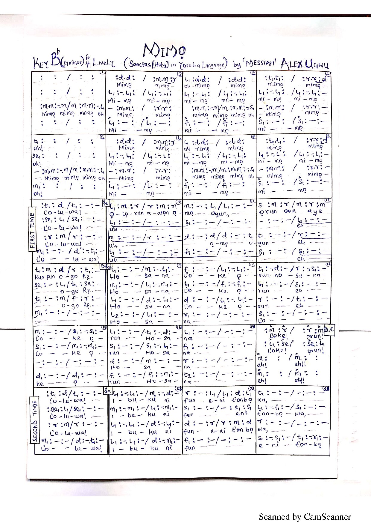 Mimọ Alex Ugwu - Download Choir Script PDF