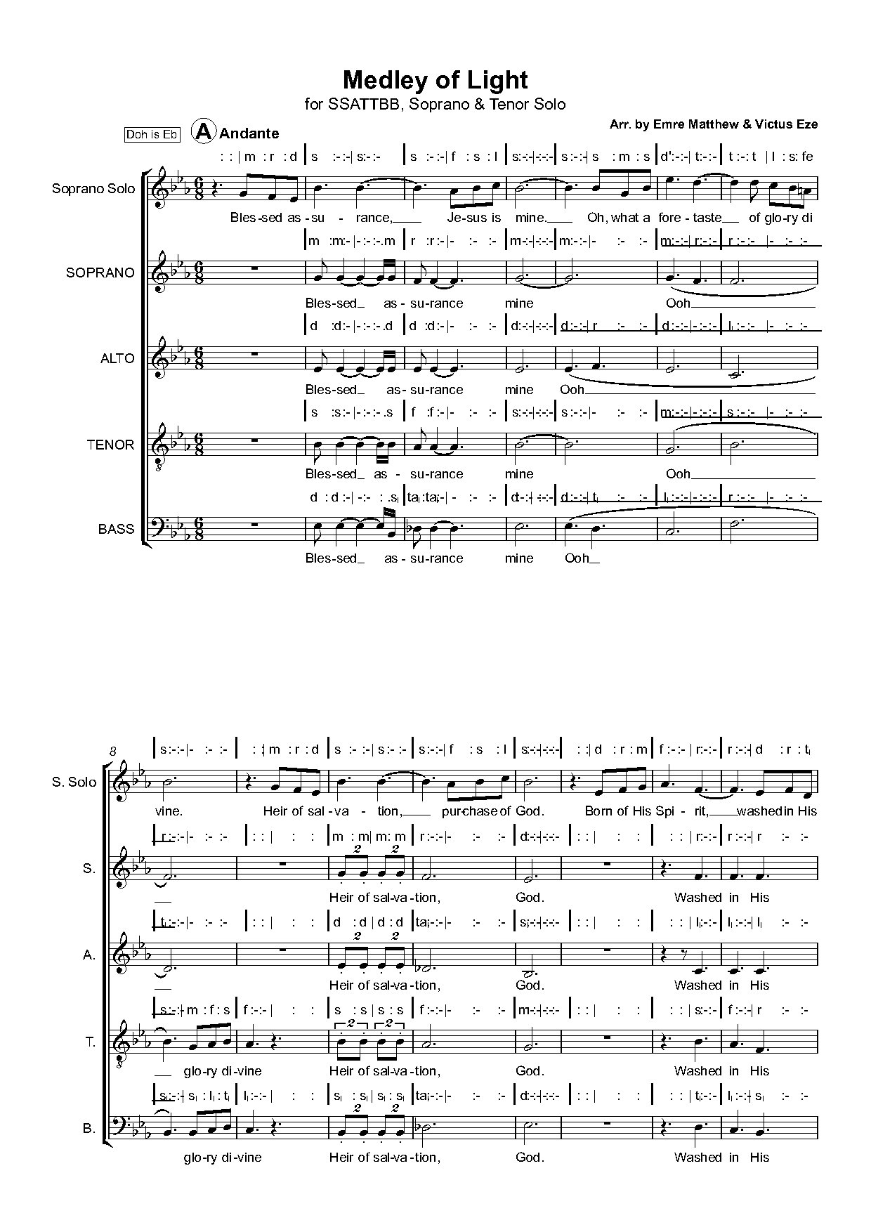 Medley Of Light - Full Score1 - Download Choir Script PDF