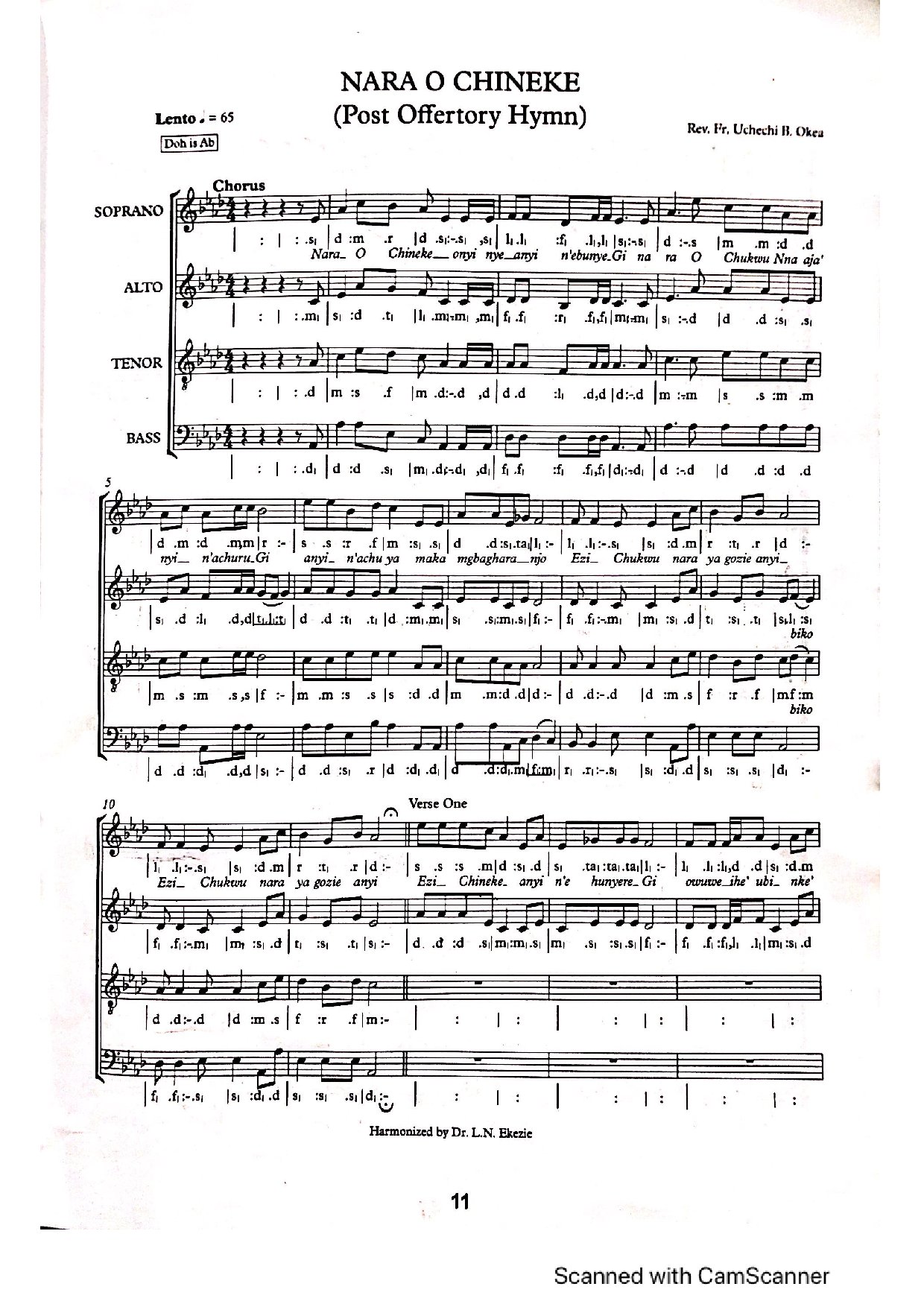 Nara O Chineke - Download Choir Script PDF