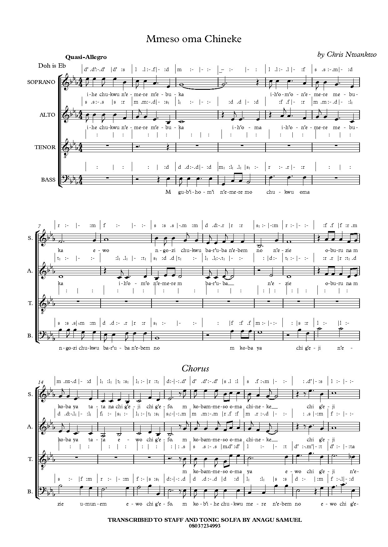 Mmeso Oma Chineke1 - Download Choir Script PDF