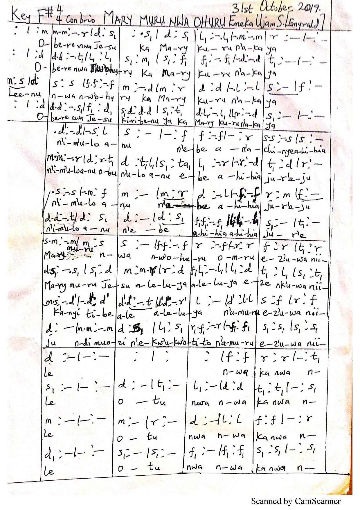 Mary Muru Nwa Ohuru By Emeka Ujam - Download Choir Script PDF