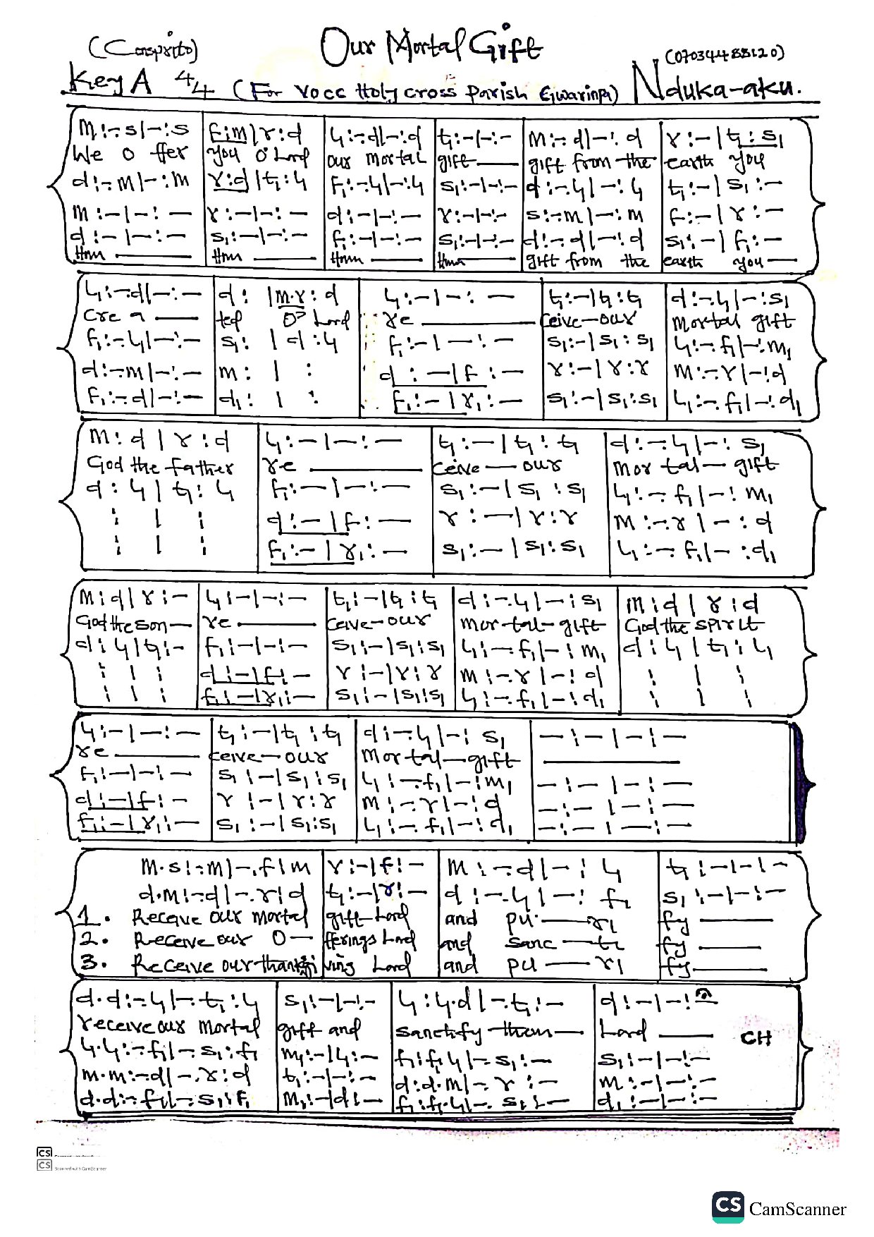 Our Mortal Gift By Ndk - Download Choir Script PDF