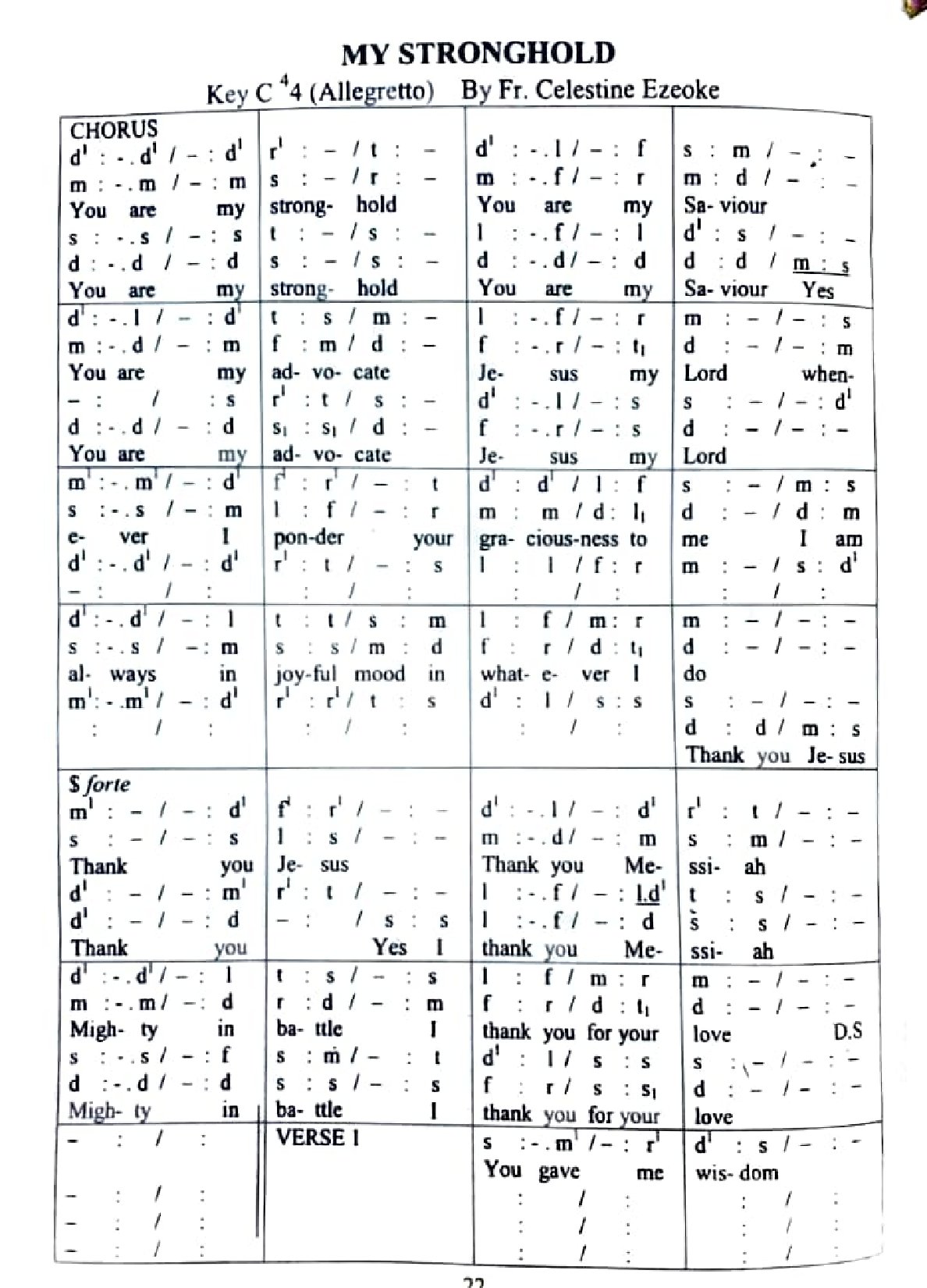 My Stronghold By Fr Celestine Ezeoke - Download Choir Script PDF