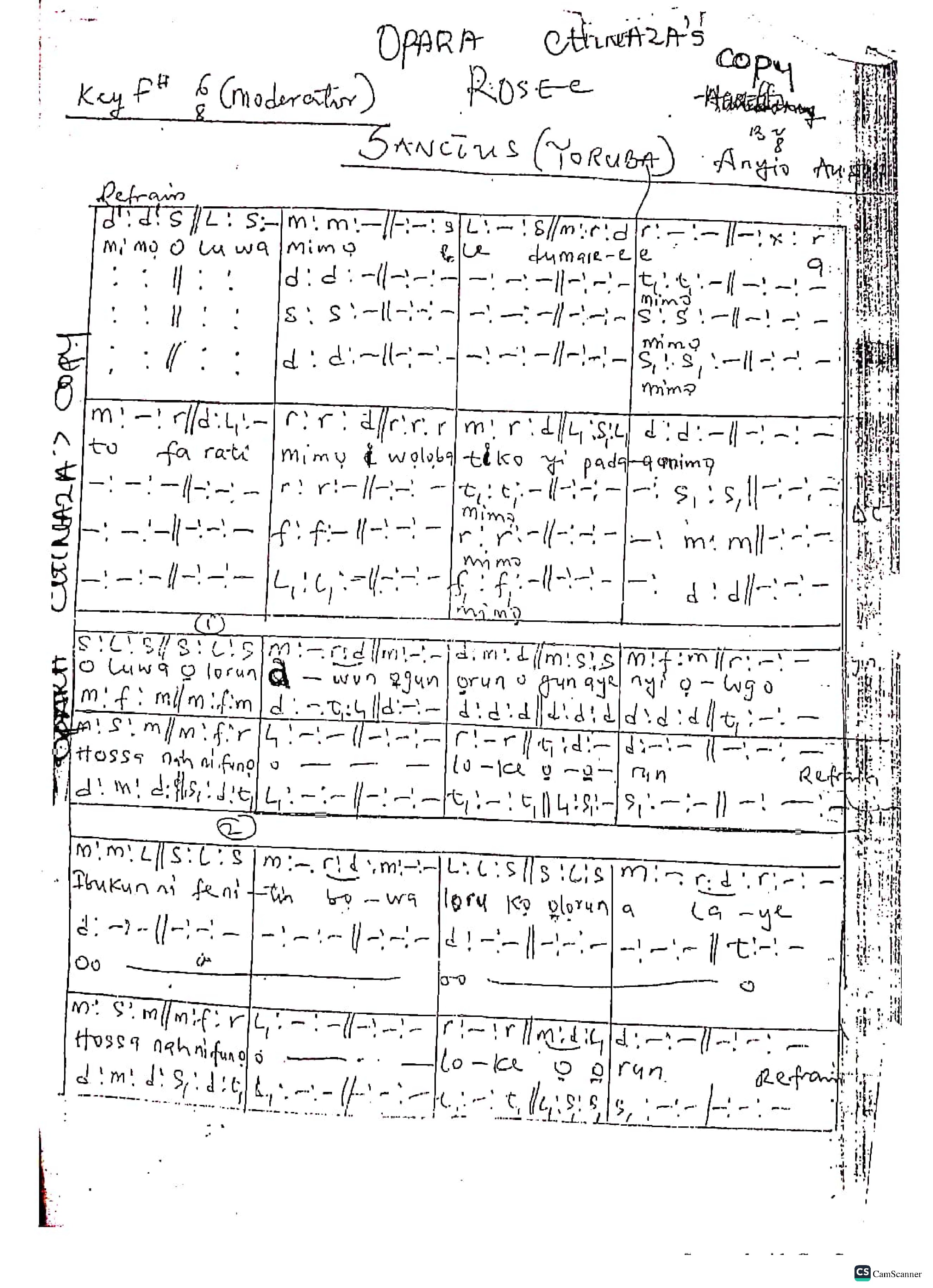 Mimo Oluwa (yoruba Sanctus) - Download Choir Script PDF