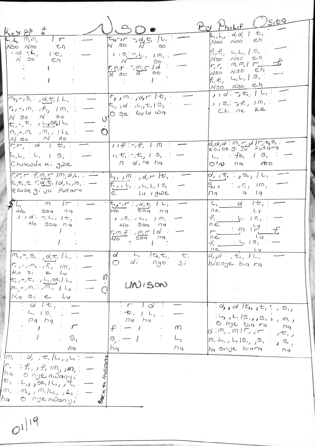Nso By Philip Osita (choirscript) - Download Choir Script PDF