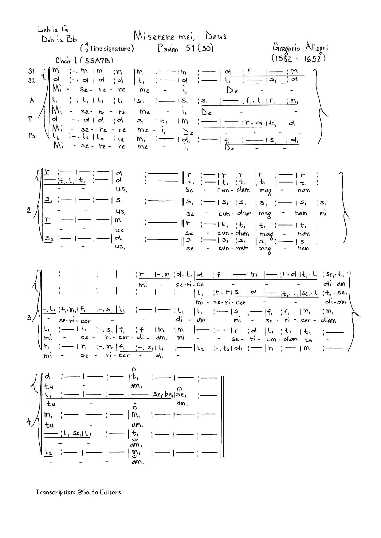 Miserere - Download Choir Script PDF