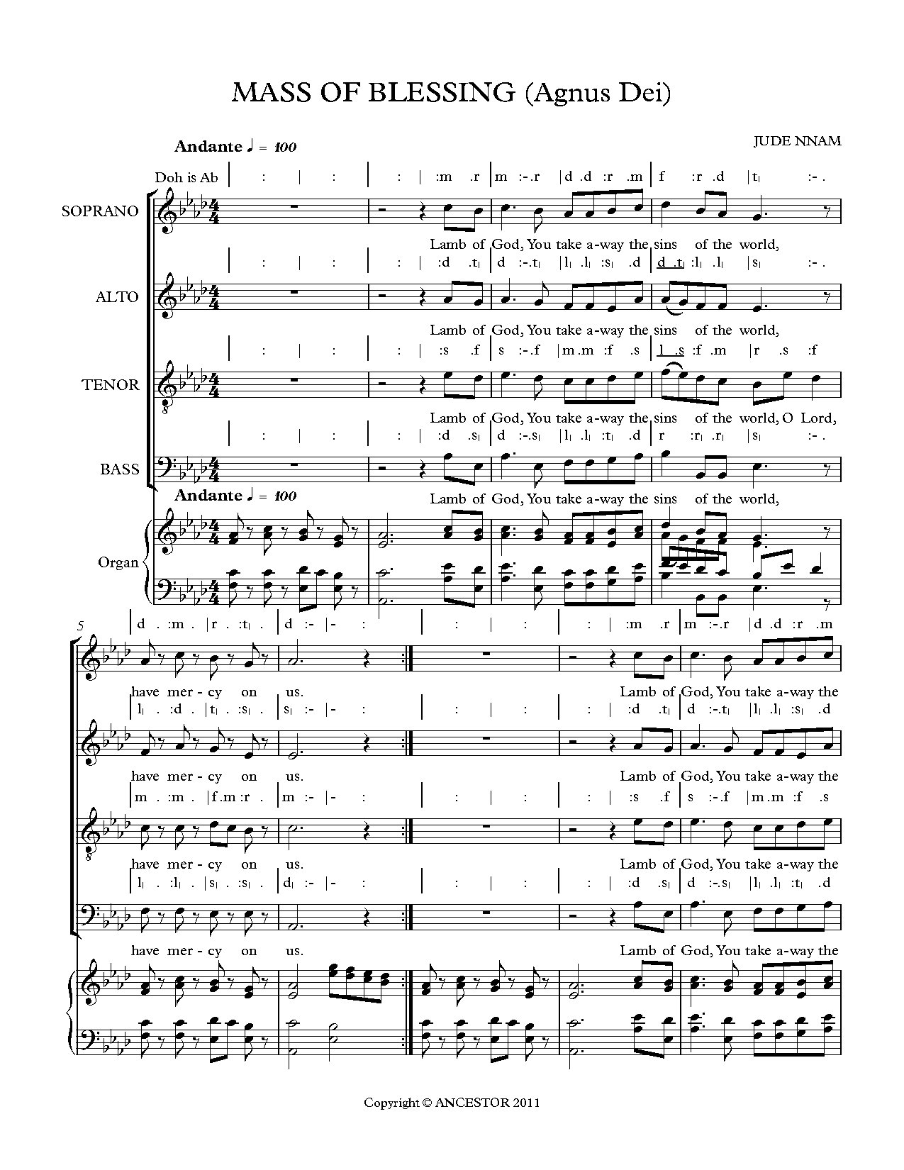 Mass Of Blessing - Agnus Dei