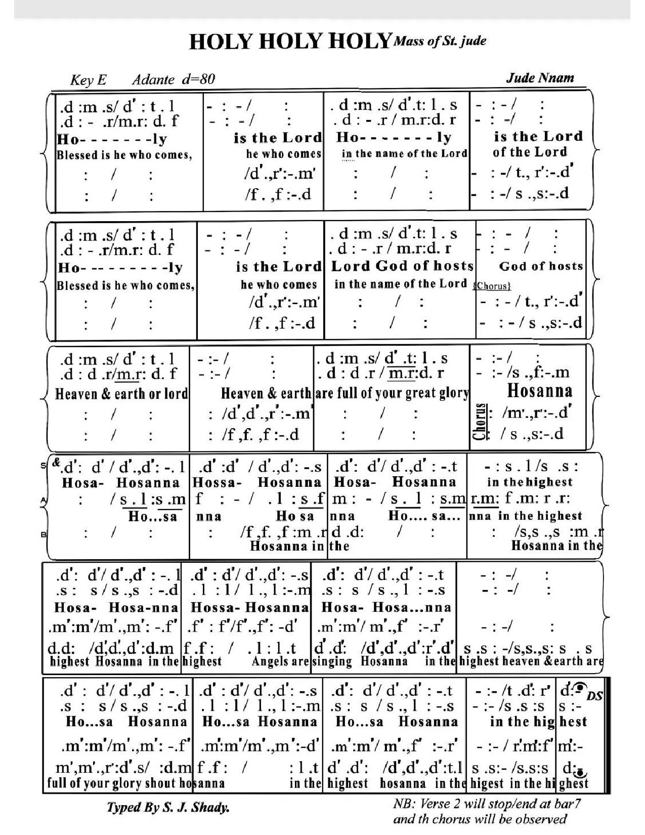 Mass Of St Jude. - Download Choir Script PDF