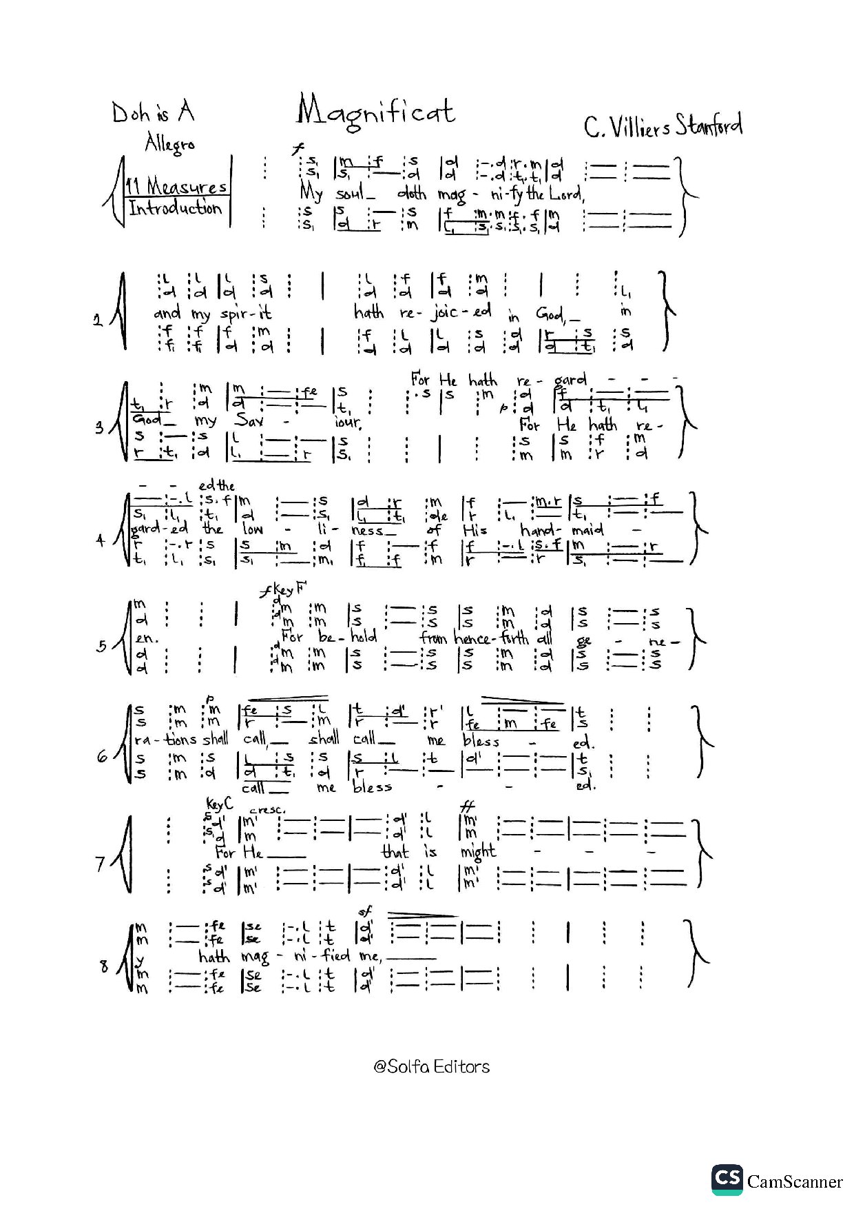 Magnificat In A - Stanford - Download Choir Script PDF