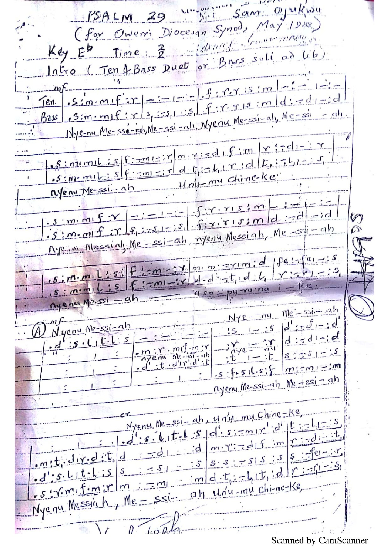 Nye Nu Messaiah - Download Choir Script PDF