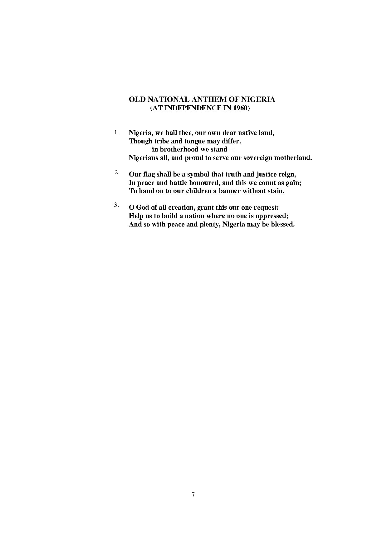 Nigeria We Hail Thee - Download Choir Script PDF
