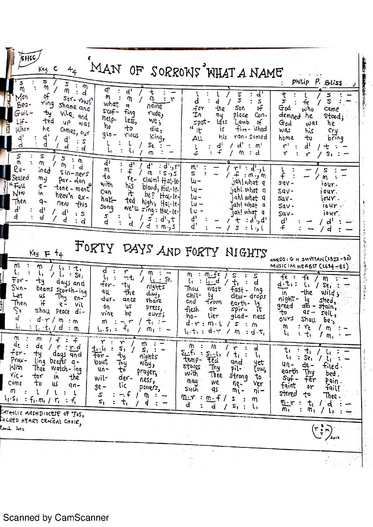 Man Of Sorrows And Forty Days - Download Choir Script PDF