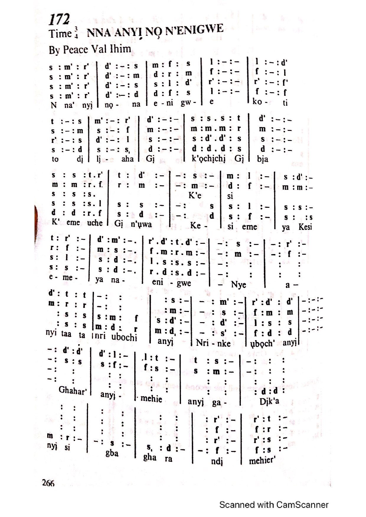 Nna Anyi No N’eligwe - Download Choir Script PDF