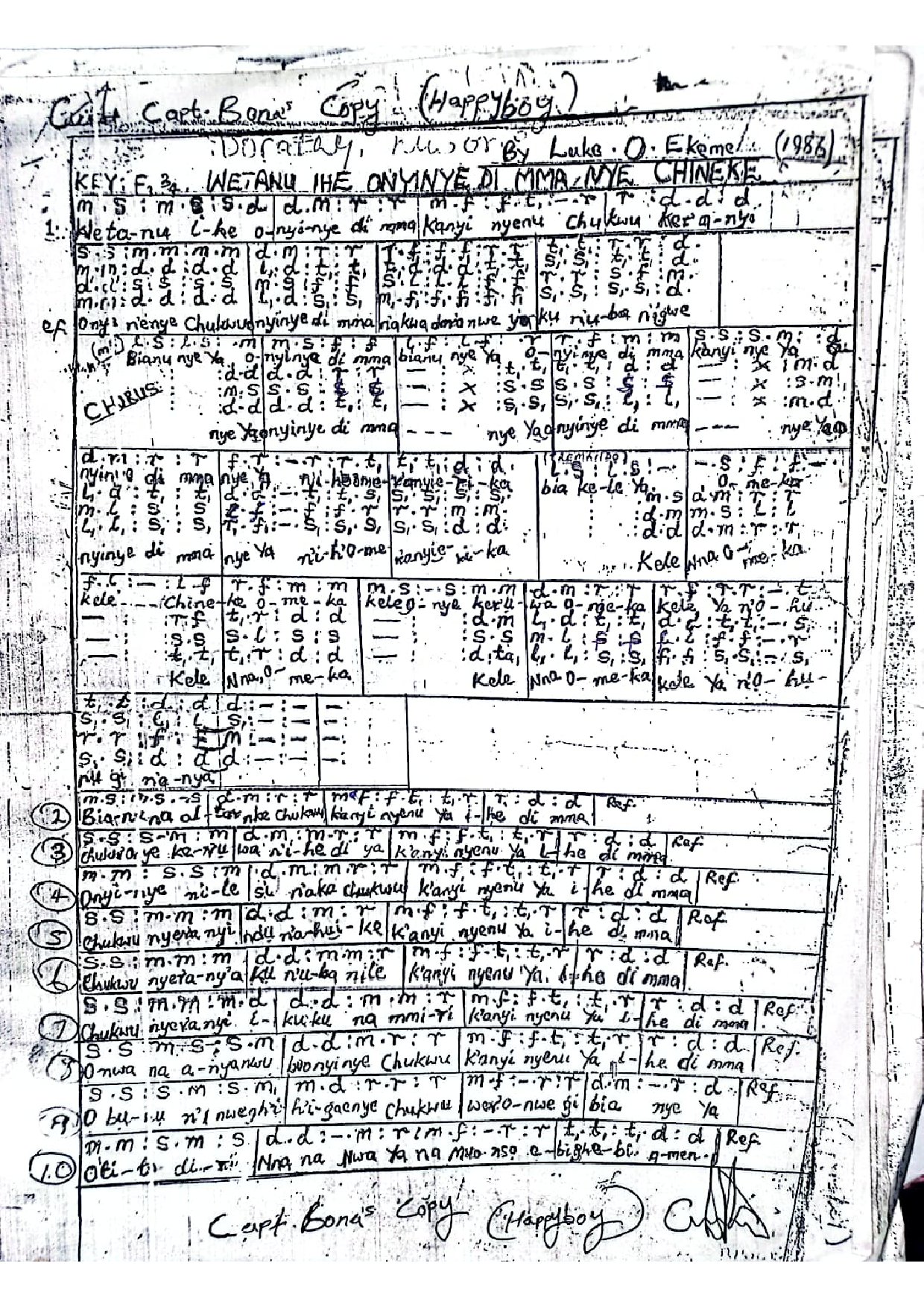 Wetanu Ihe Onyinye Di Mma - Download Choir Script PDF