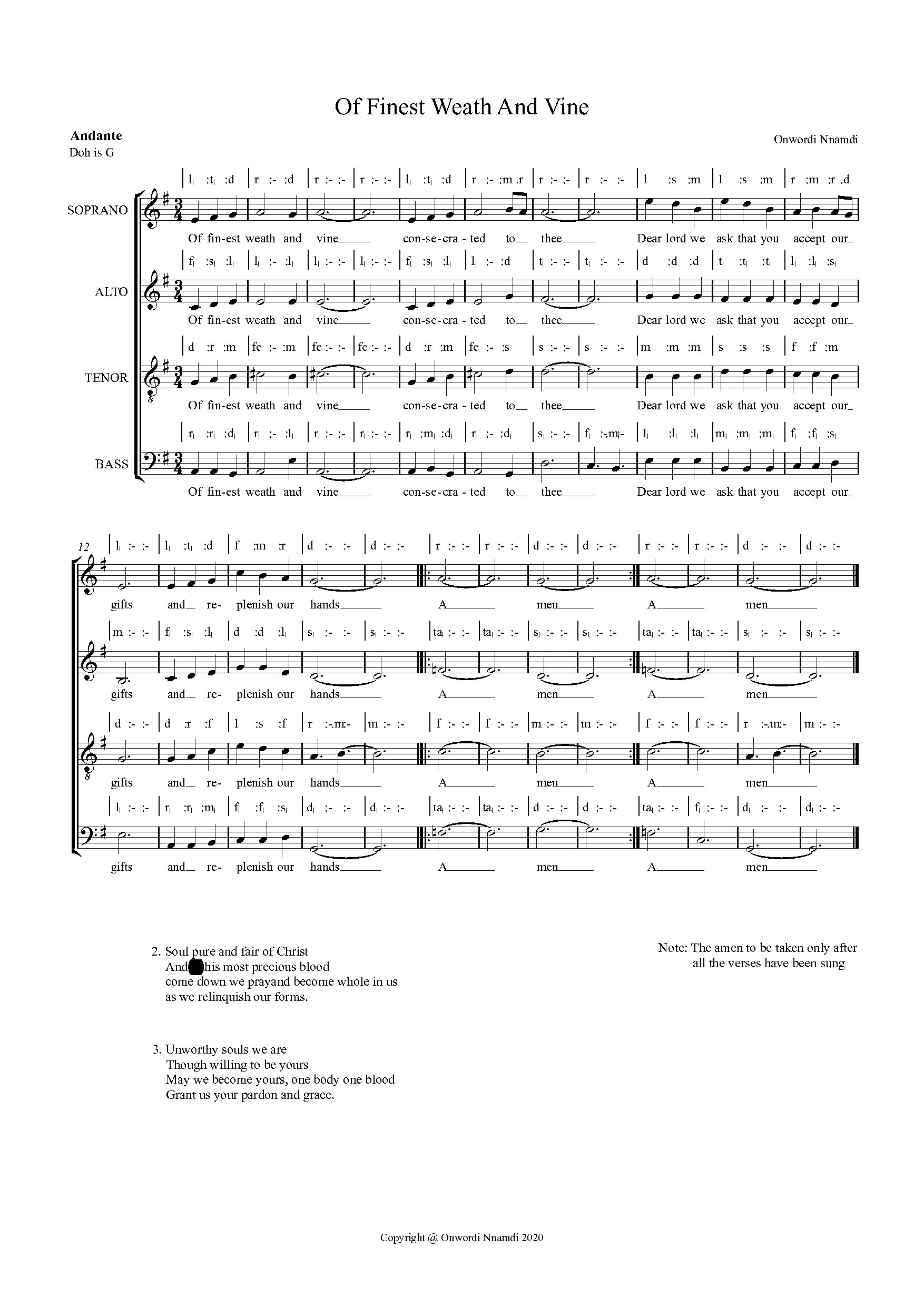 Nnamdi - Full Score - Download Choir Script PDF
