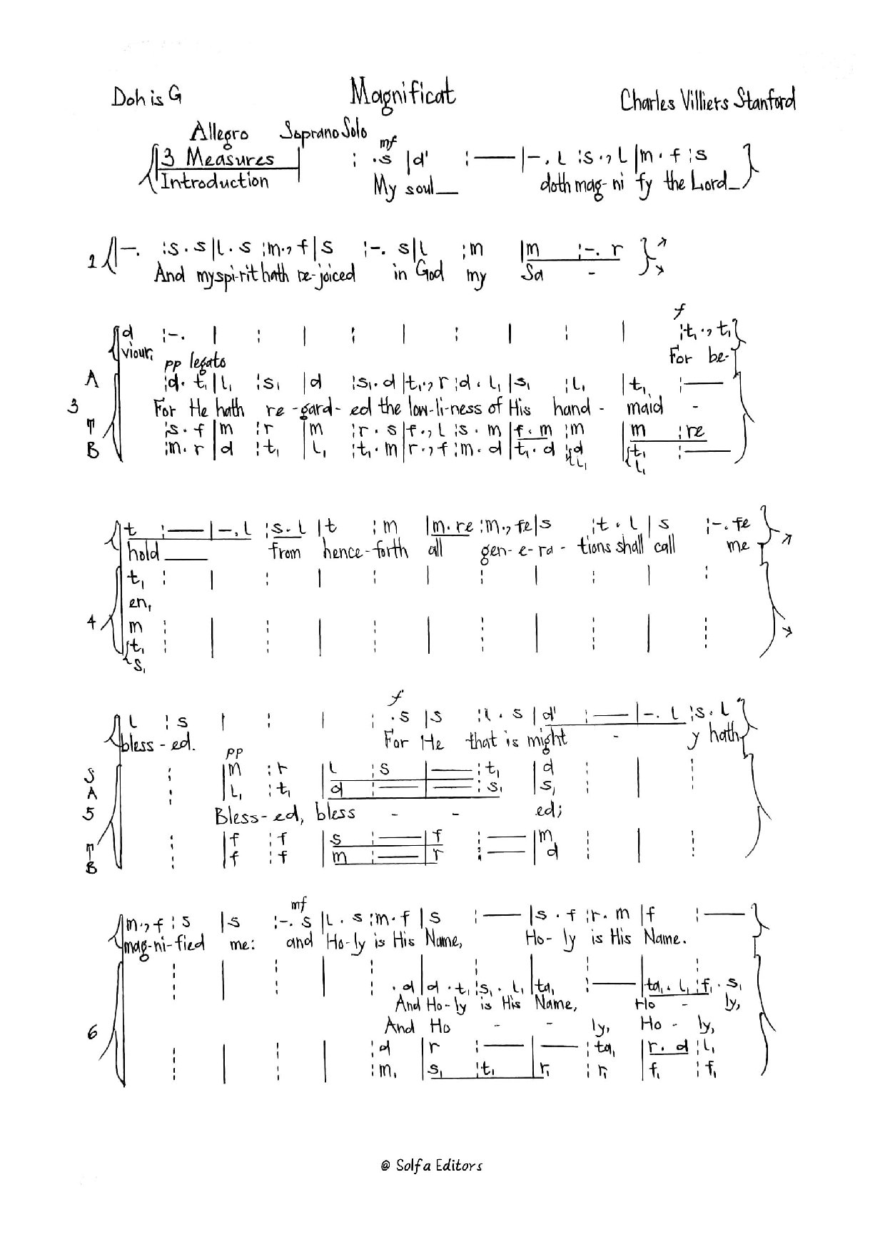 Magnificat - Stanford - Download Choir Script PDF