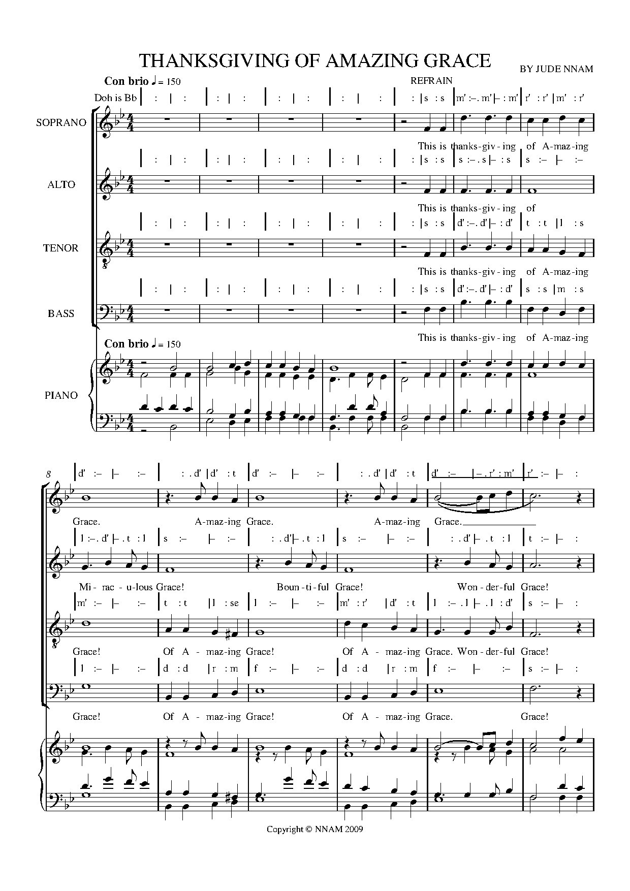 (Off) Thanksgiving Of Amazing Grace - Download Choir Script PDF