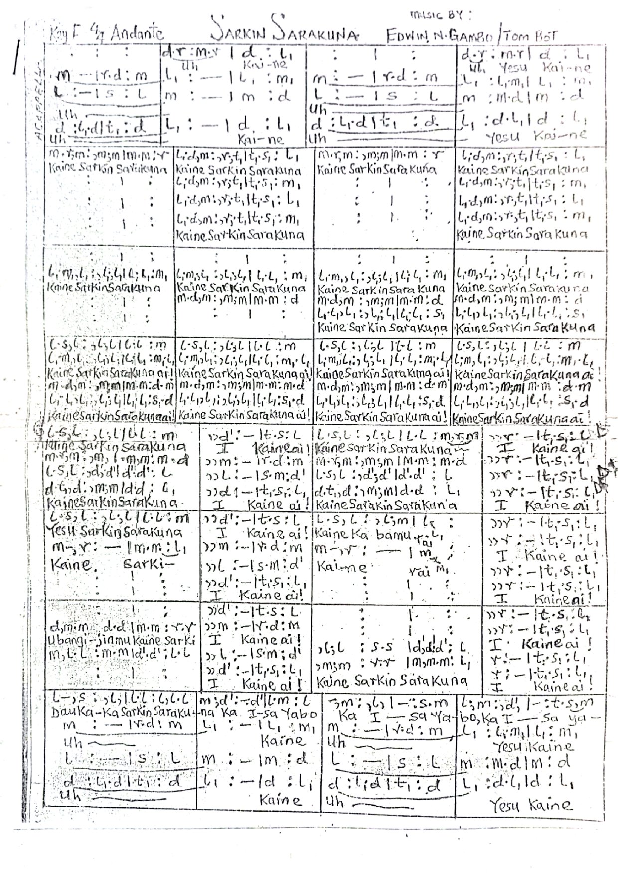 Sarkin Sarakuna - Download Choir Script PDF