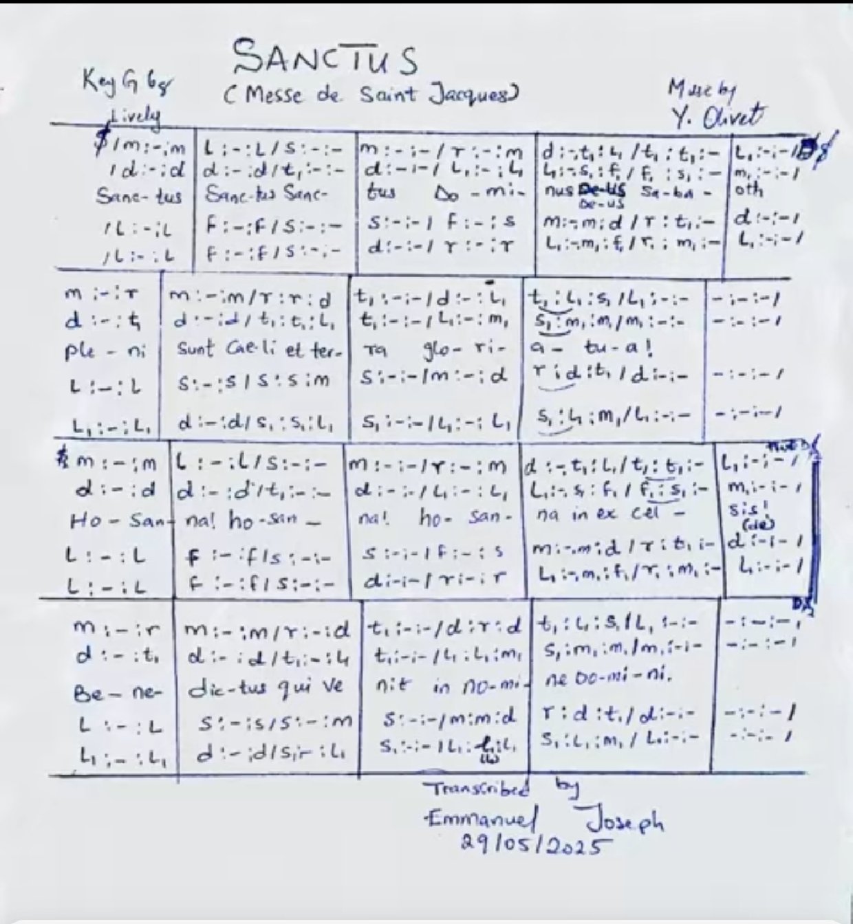 Santus Messe De Saint Jacques - Download Choir Script PDF