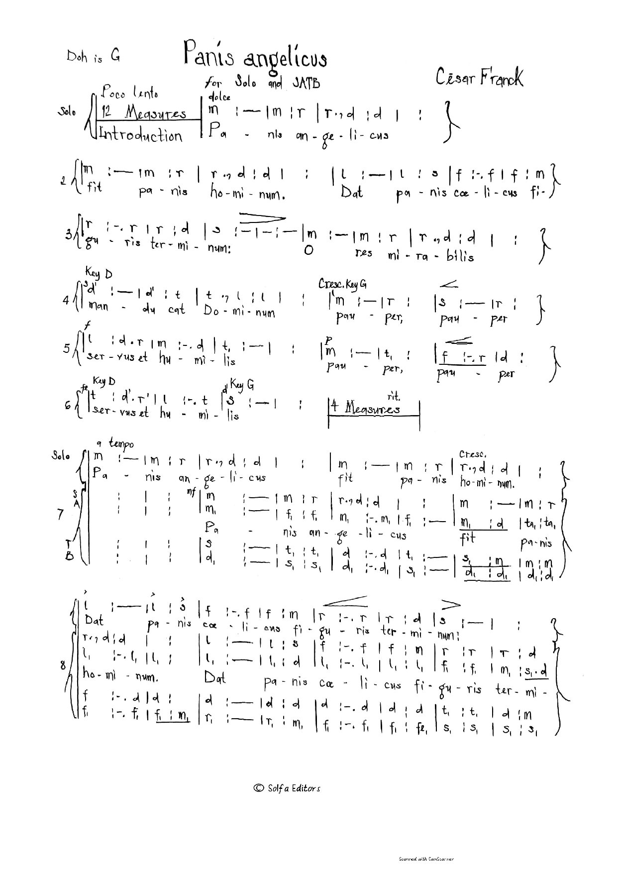 Panis Angelicus - Solo + Satb - Download Choir Script PDF