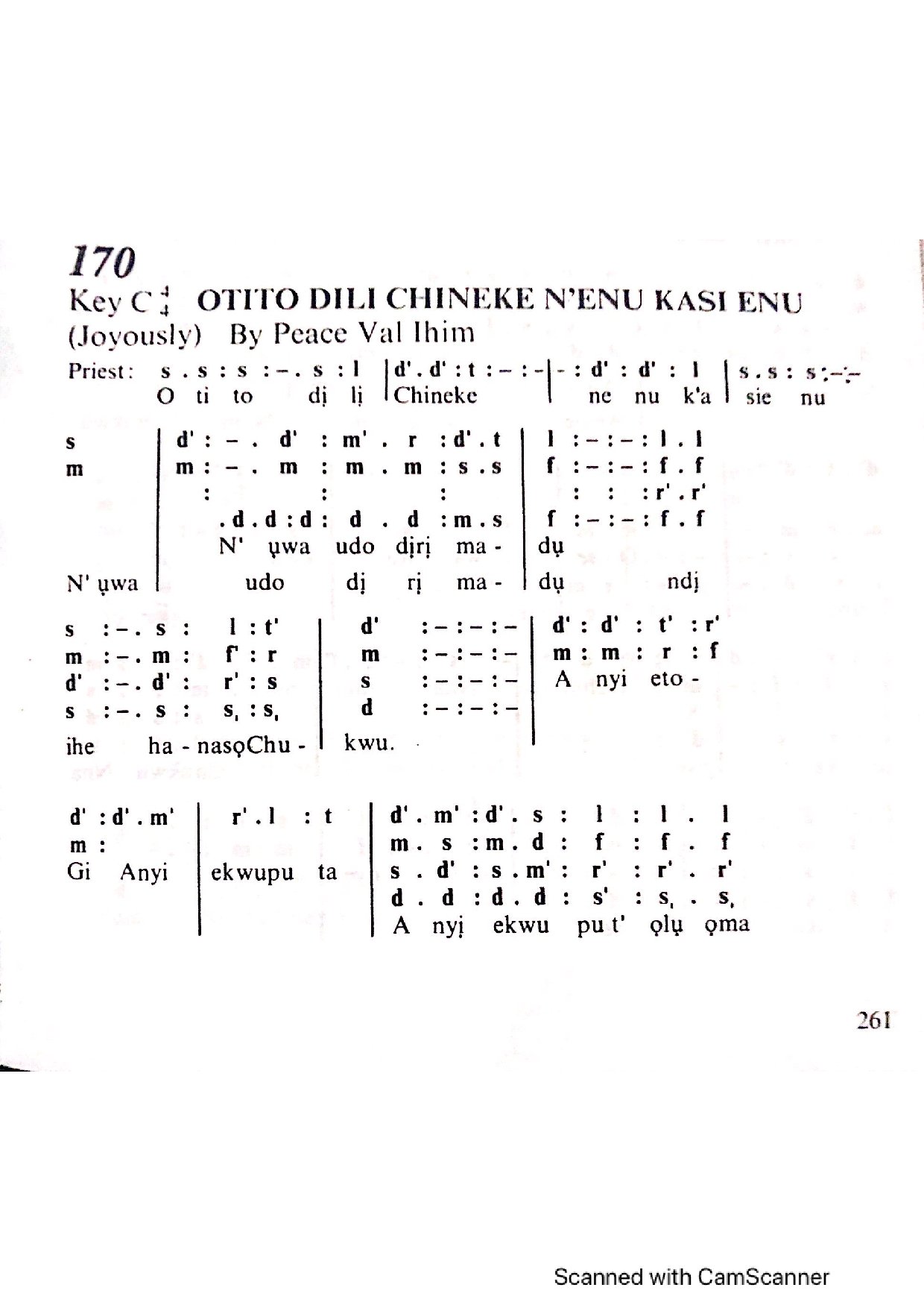 Otito Dili Chukwu - Download Choir Script PDF