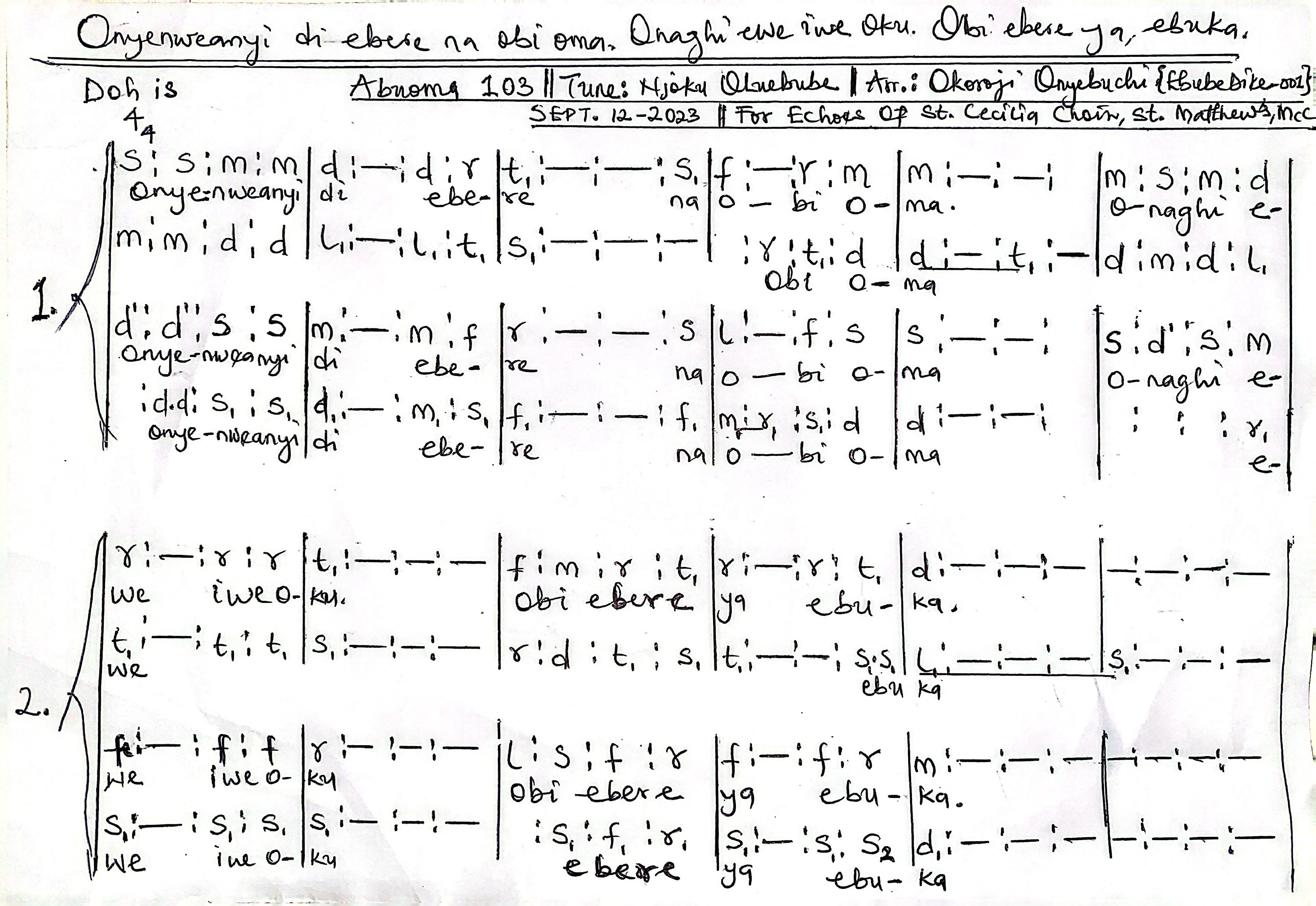 Psalm - Sunday - 16th September 23 - Download Choir Script PDF