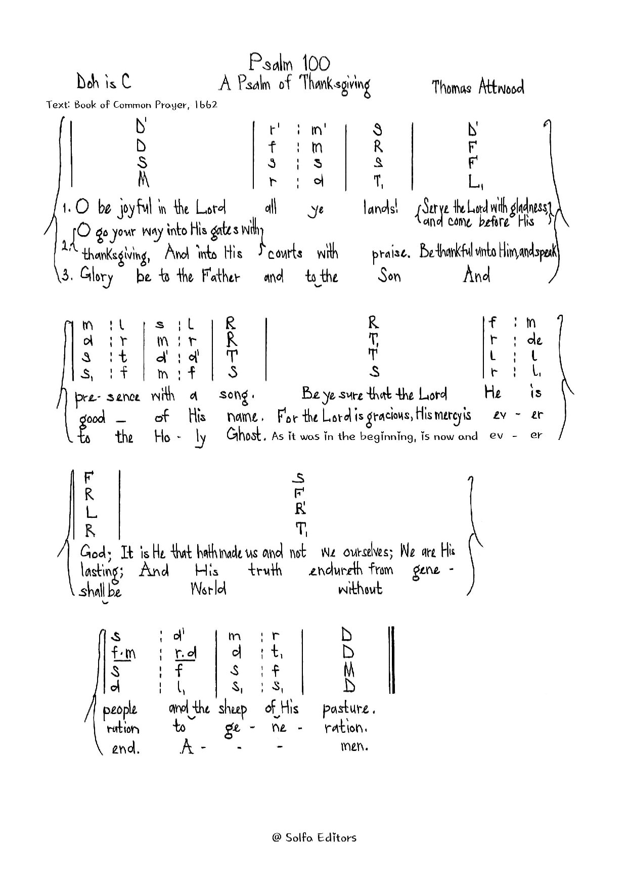 Psalm 100 - Download Choir Script PDF