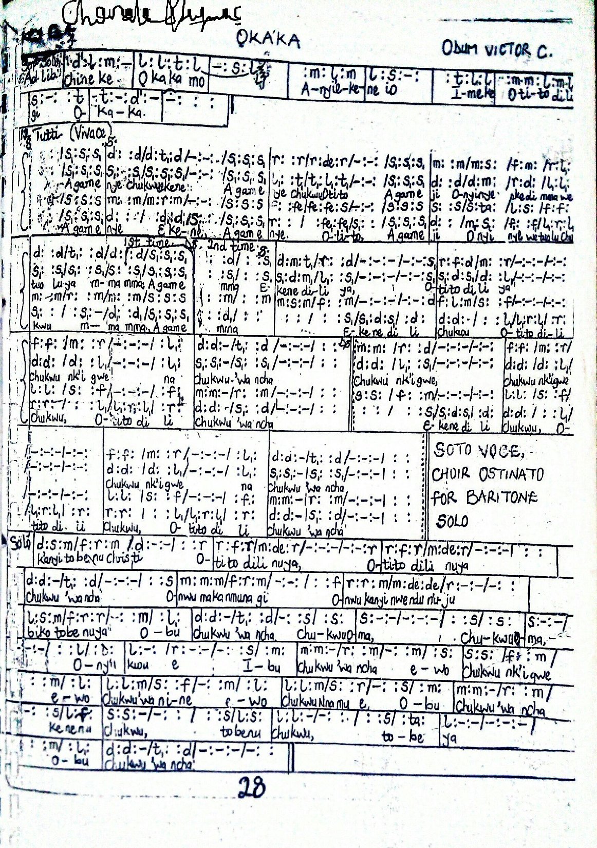 Chinekeokaka-- - Download Choir Script PDF