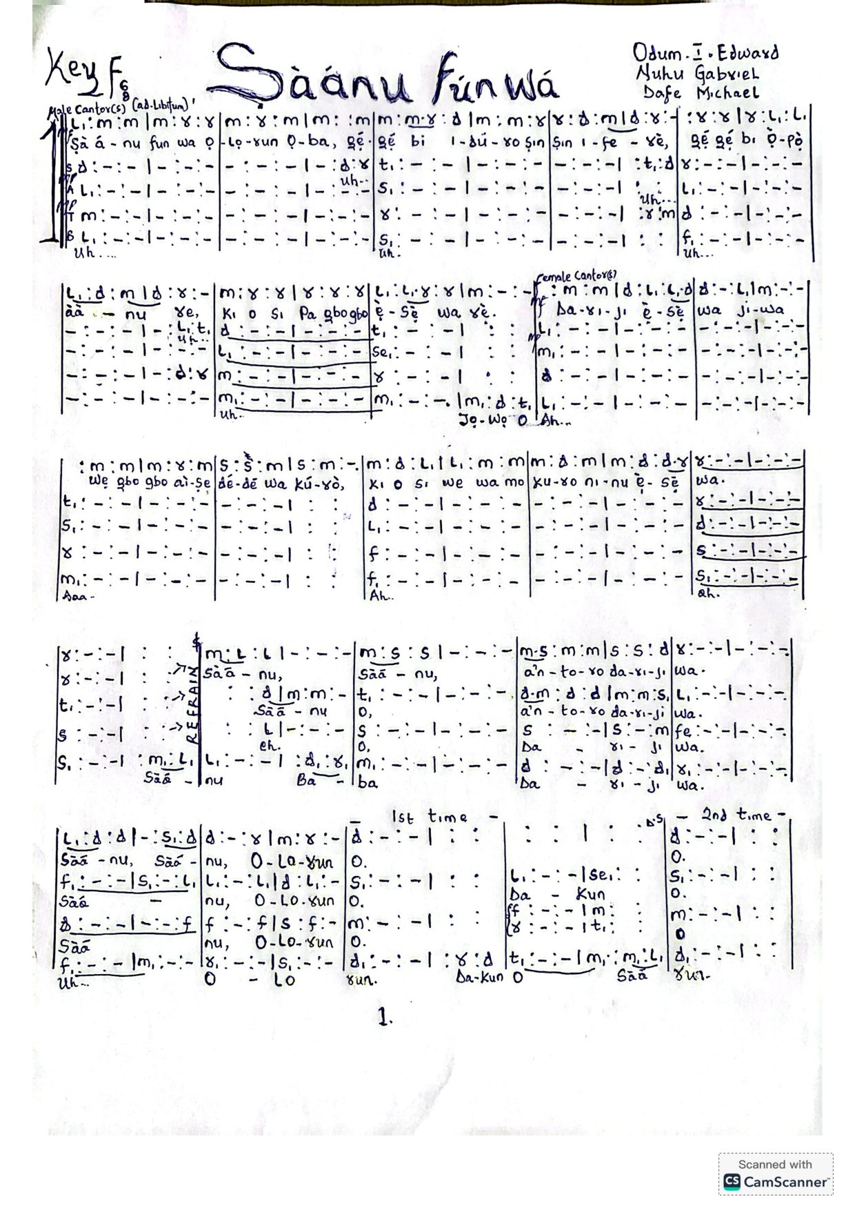 Șàánú Fún Wà Film’25 - Download Choir Script PDF