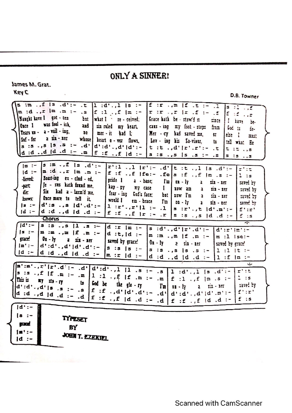 Only A Sinner - Download Choir Script PDF