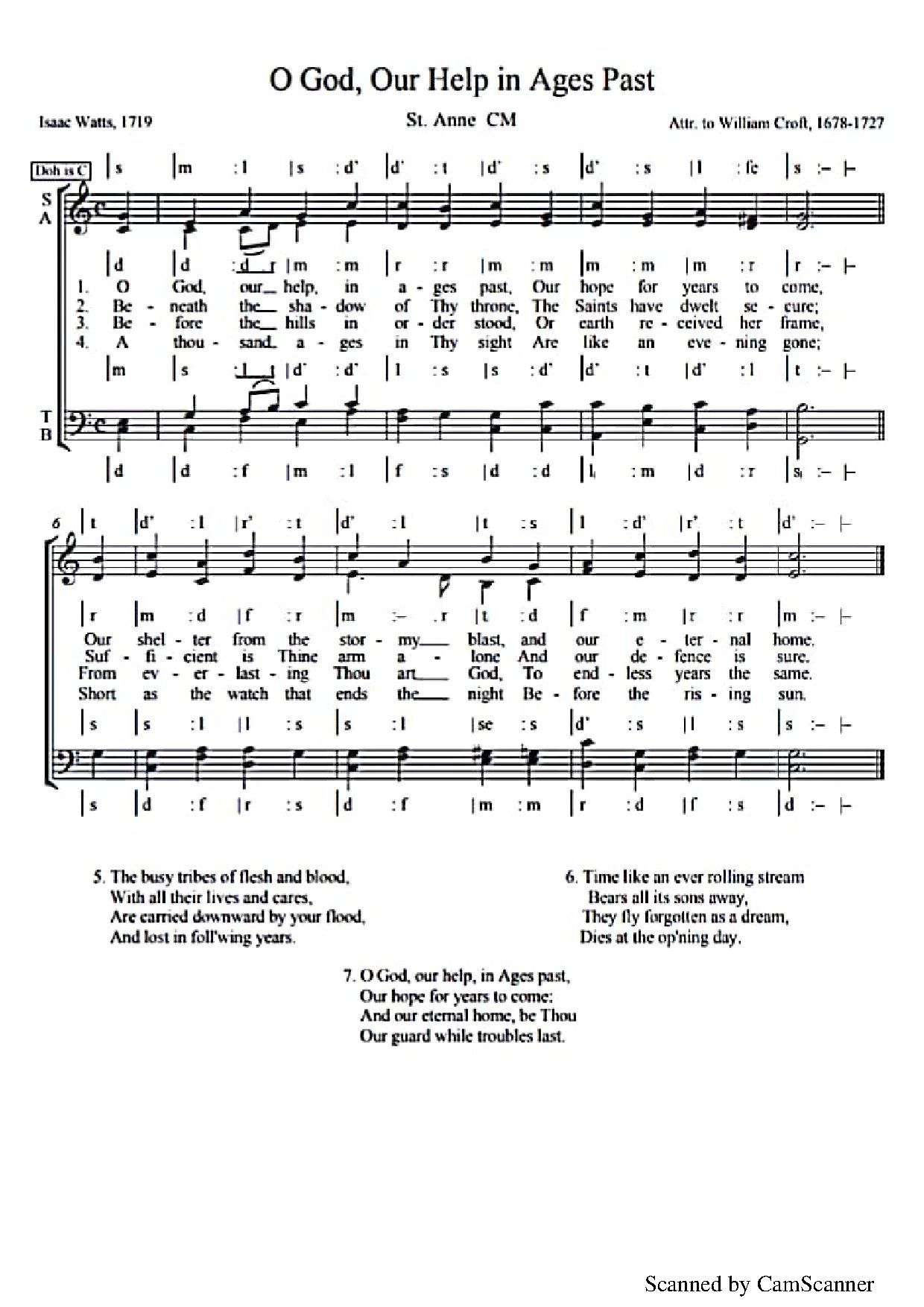O God Our Help In Ages Past - Download Choir Script PDF