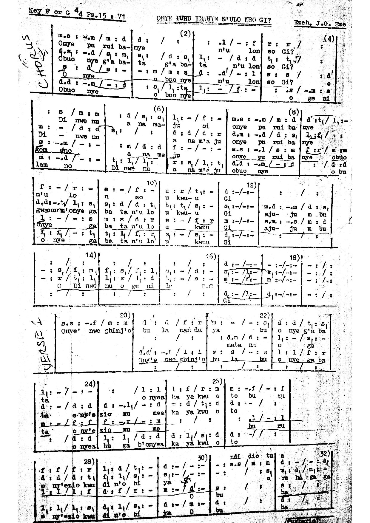 Onye Puru Ibanye - Download Choir Script PDF