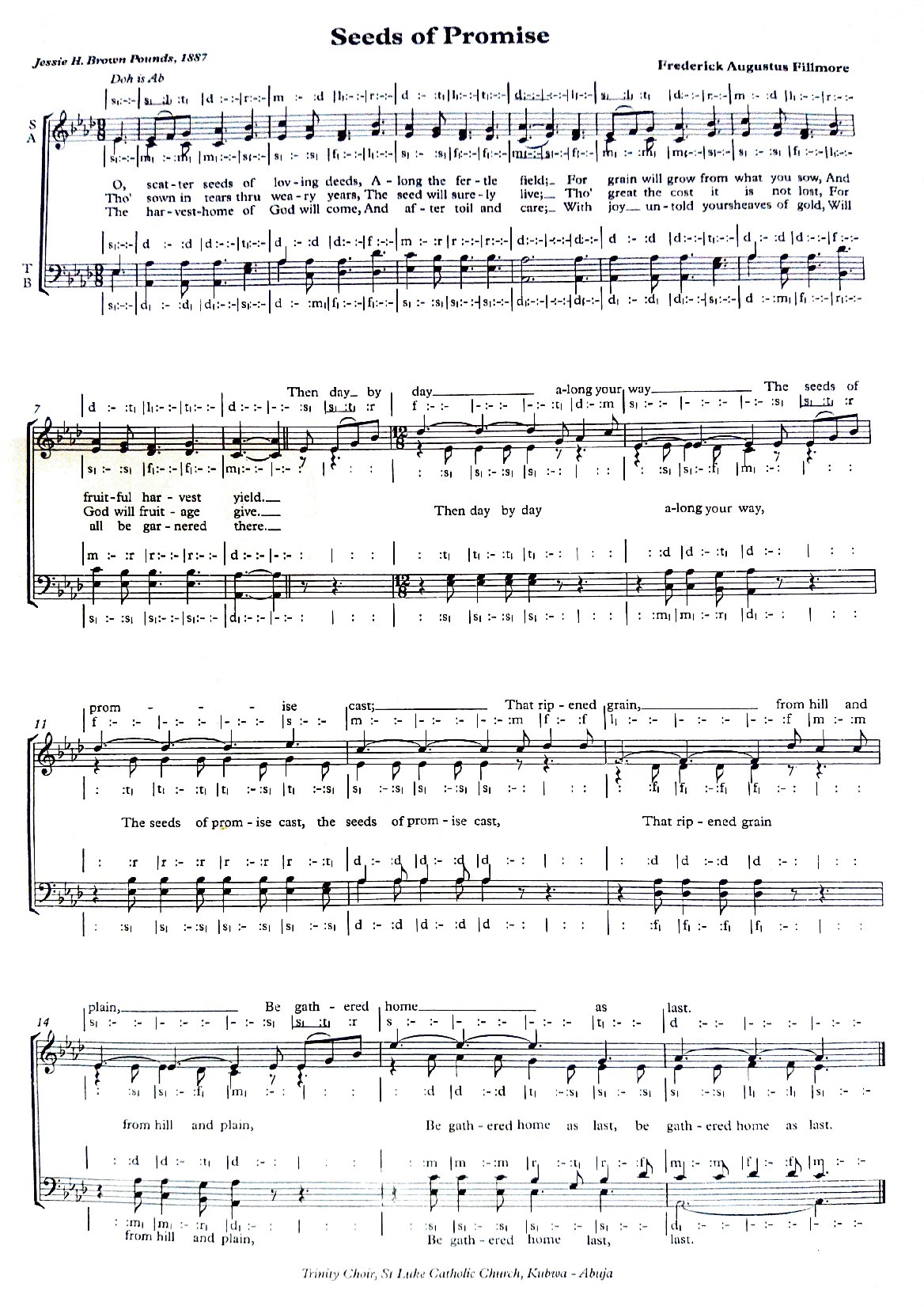 Seeds Of Promise By Frederick Augustus Fillmore 2 - Download Choir Script PDF