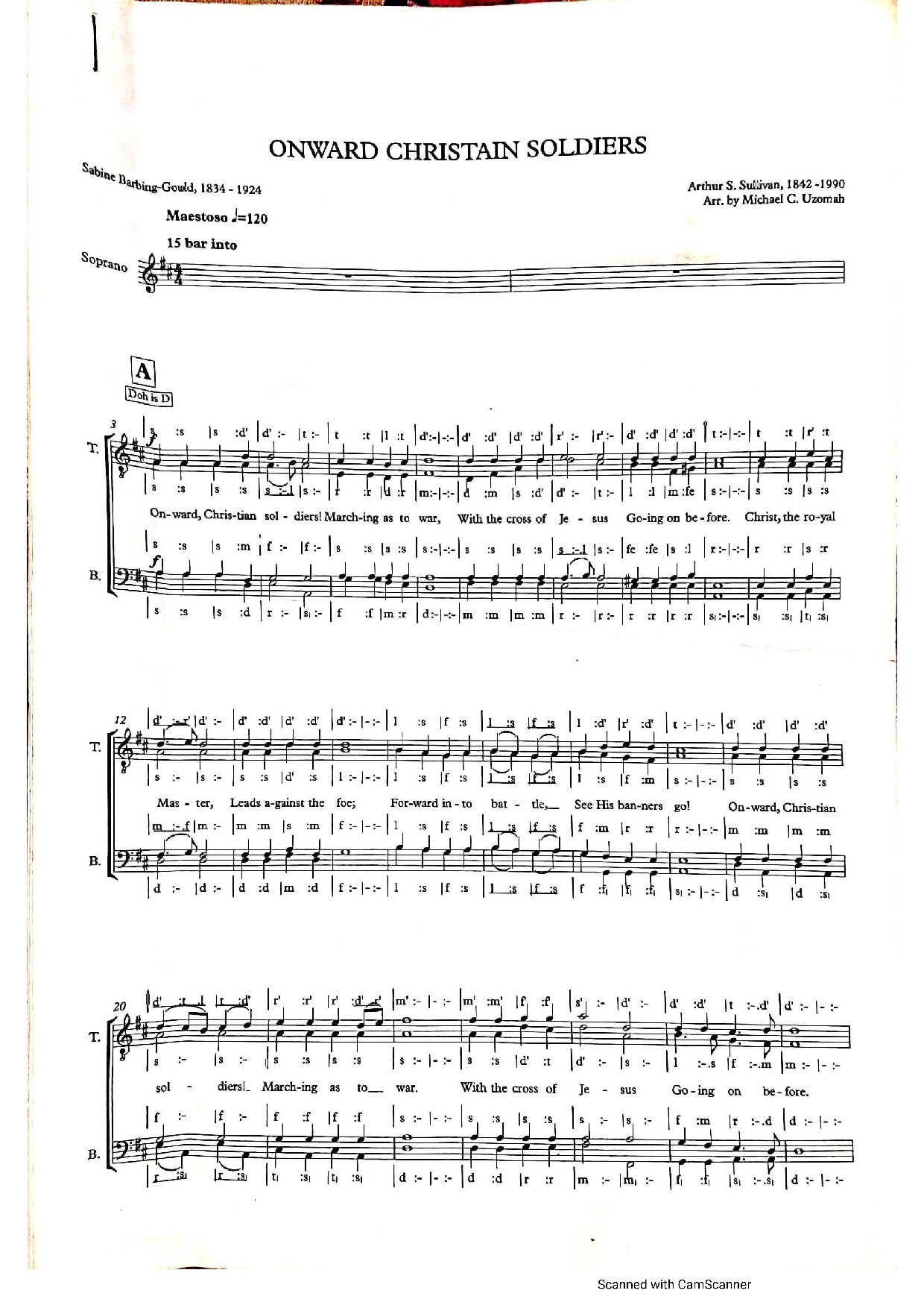 Onward Christian Soldiers - Download Choir Script PDF