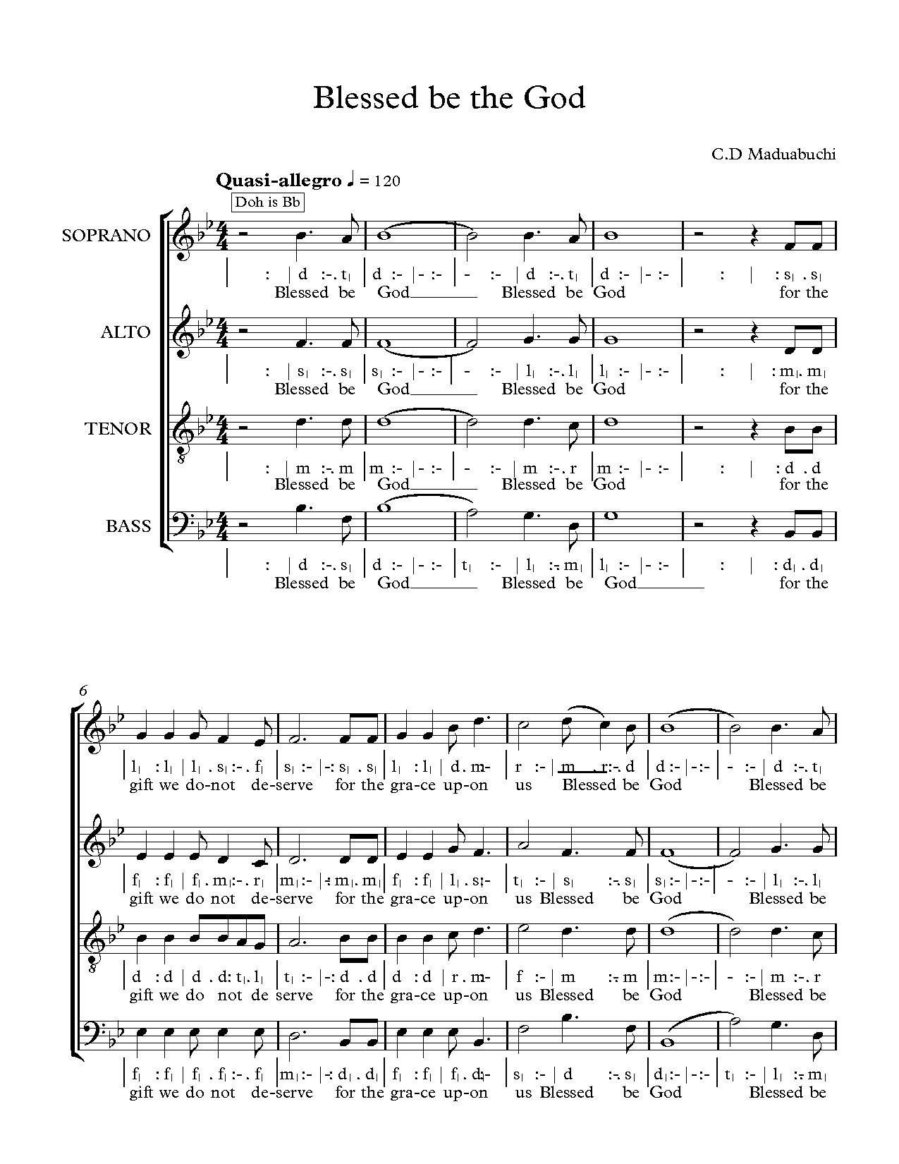 Blessed Be God - Download Choir Script PDF