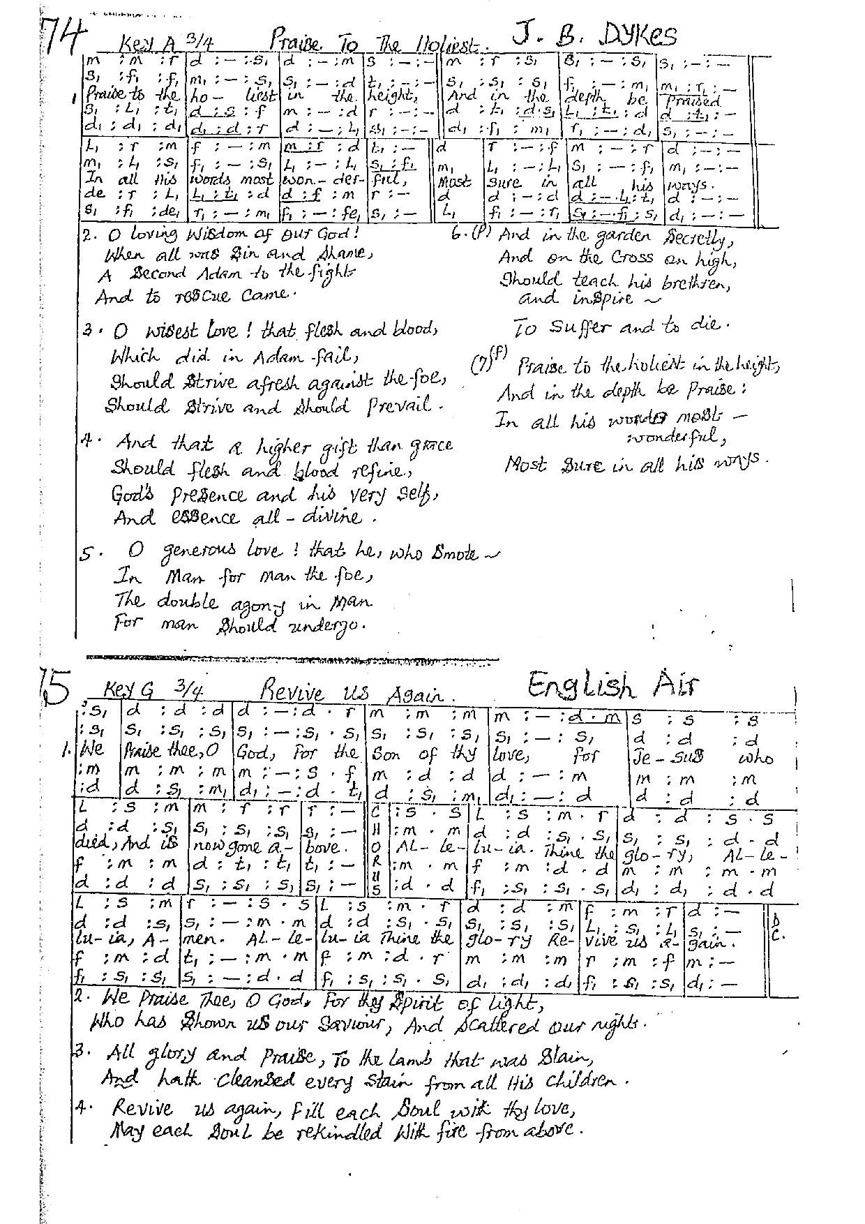 Praise To The Holiest. Revive Us Again - Download Choir Script PDF
