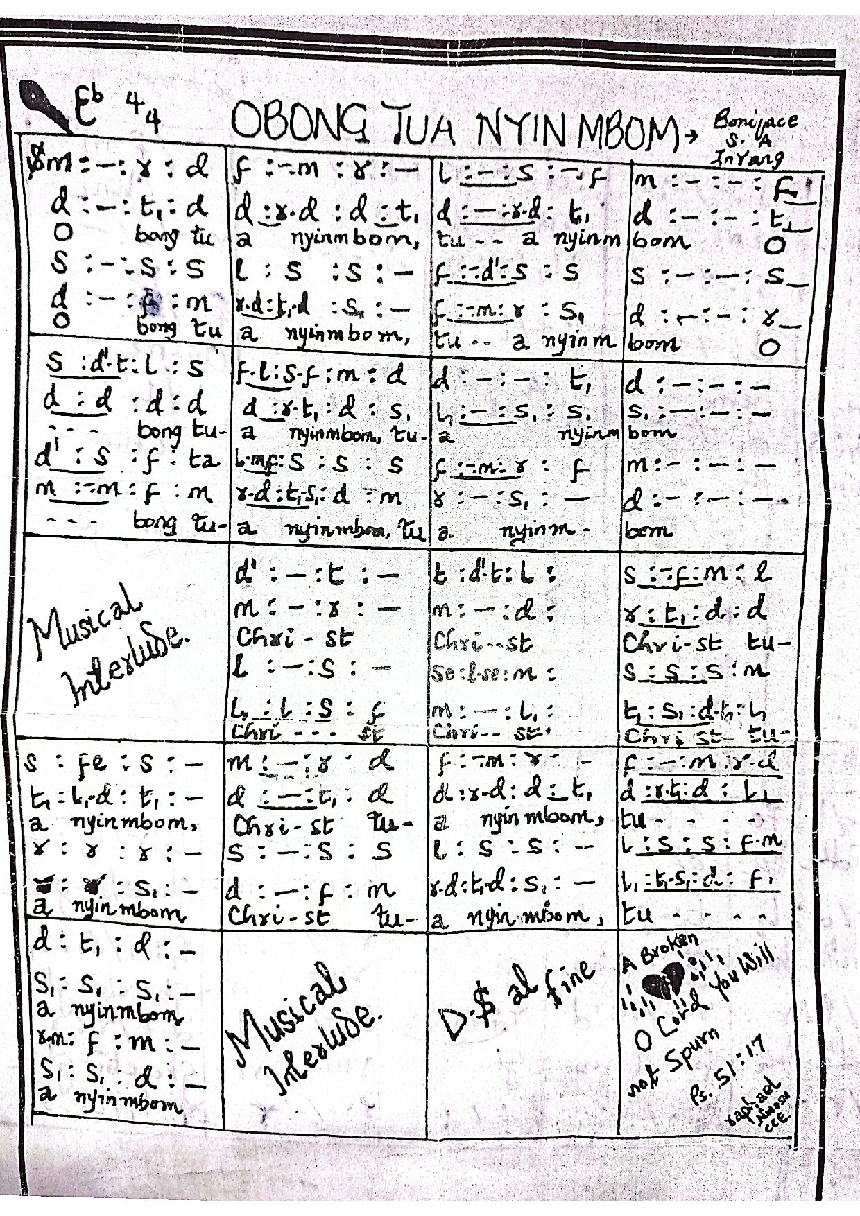 Obong By Boniface Inyang - Download Choir Script PDF