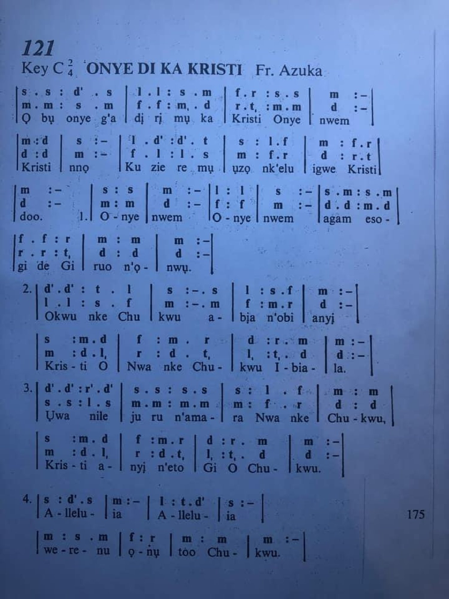 Onye Di Ka Kristi - Download Choir Script PDF