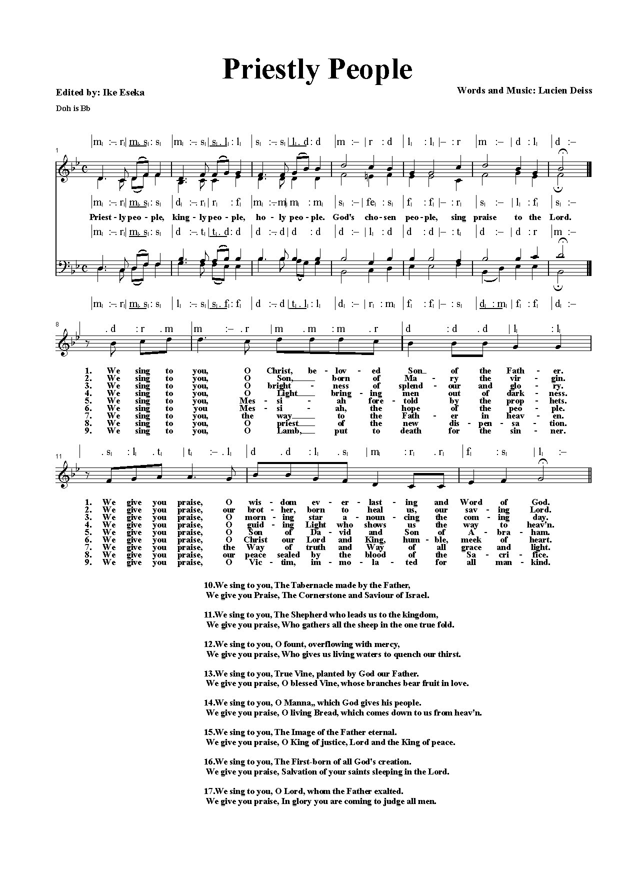 Priestly People, Kingly People 3 - Download Choir Script PDF