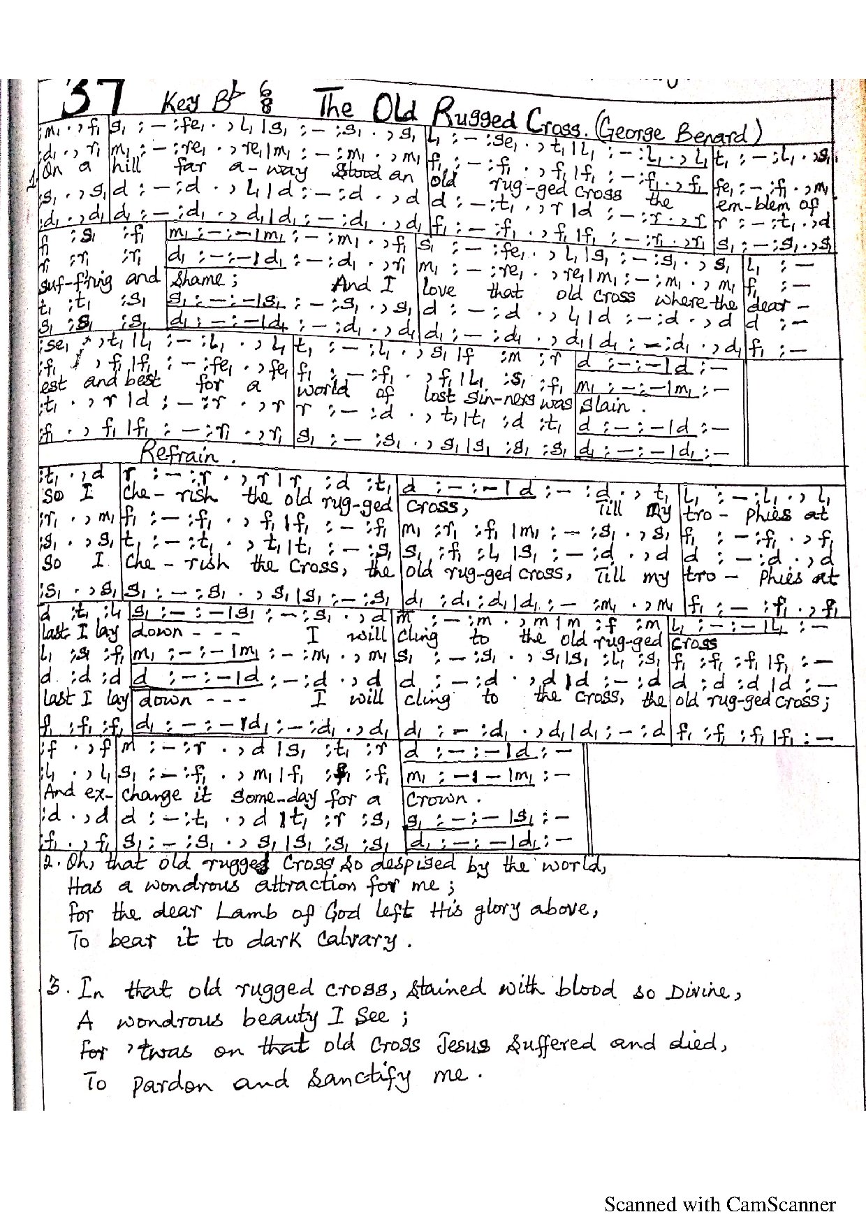 Old Rugged Cross - Download Choir Script PDF