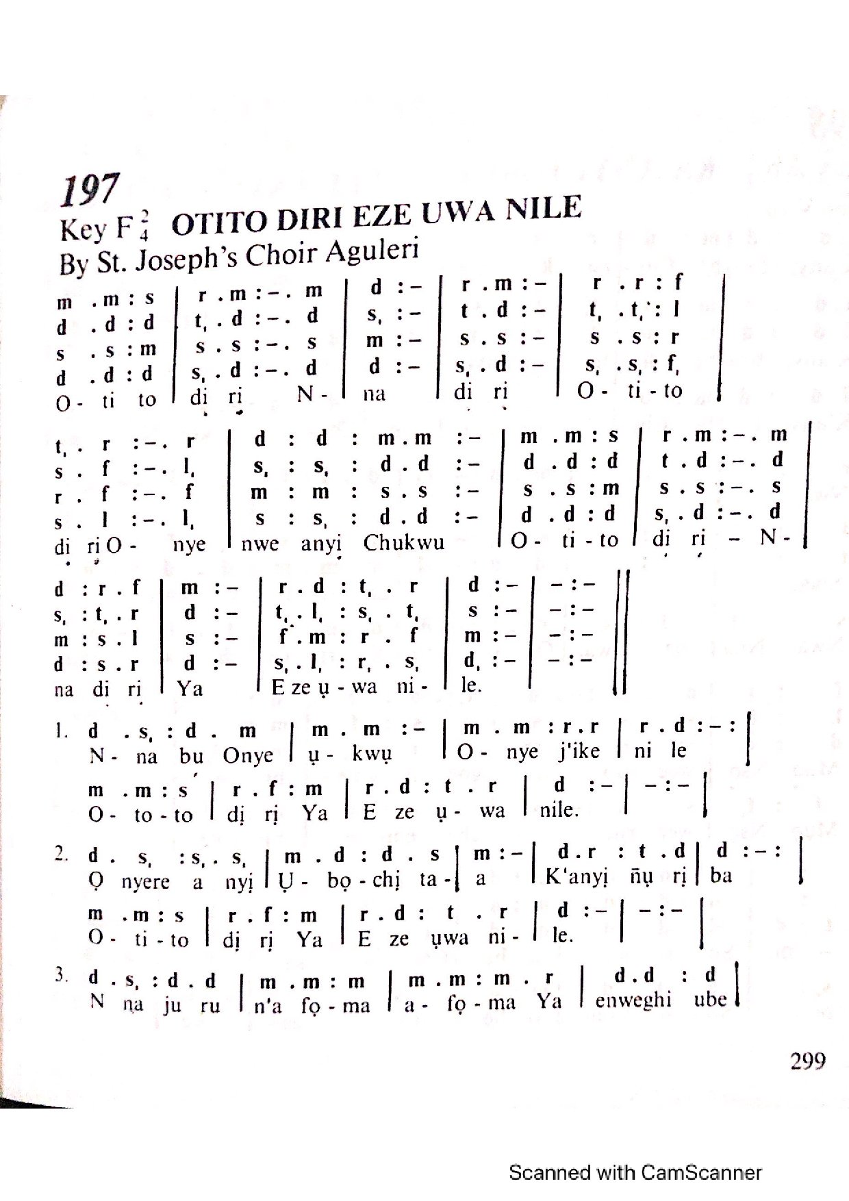 Otito Diri Eze Uwa Nile - Download Choir Script PDF