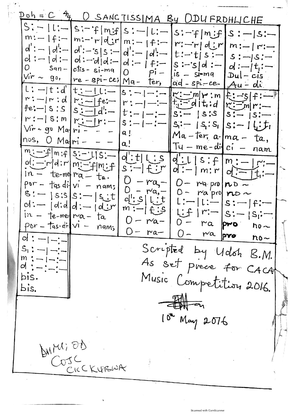 O Sanctissima - Download Choir Script PDF