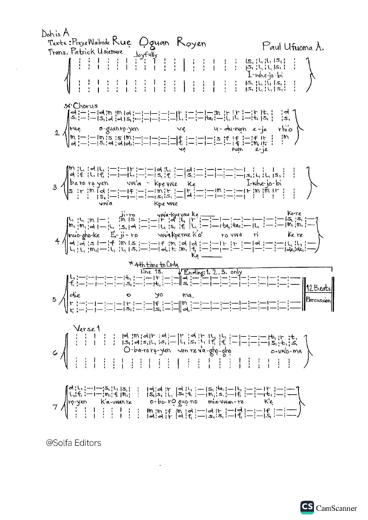 Rue Oguan - Paul - Download Choir Script PDF