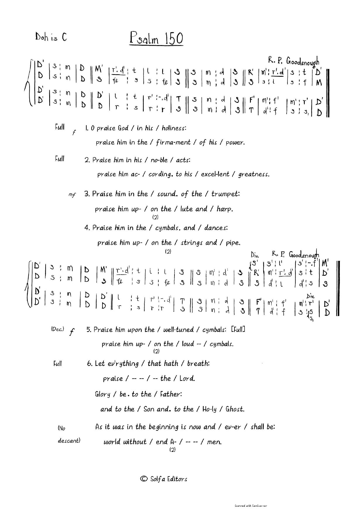 Ps. 150 - Download Choir Script PDF