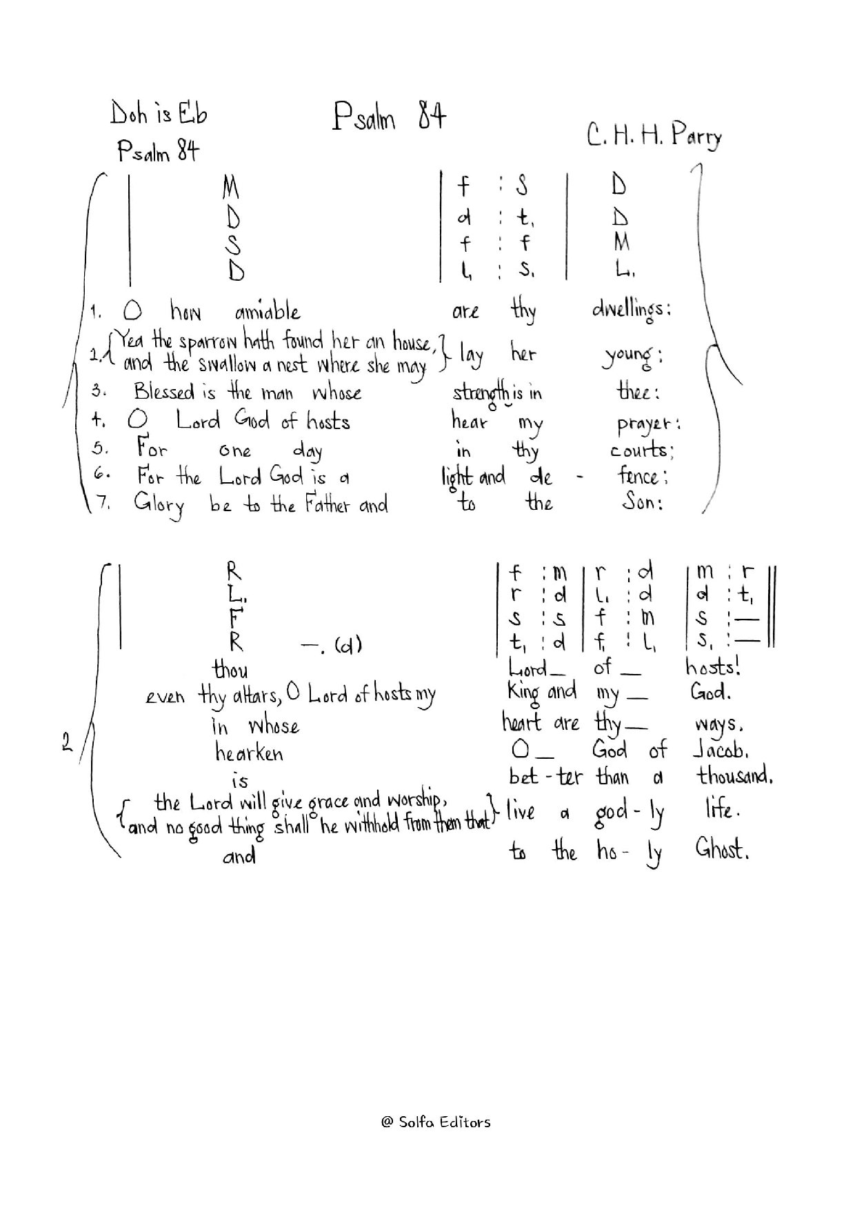 Psalm 84 - Download Choir Script PDF