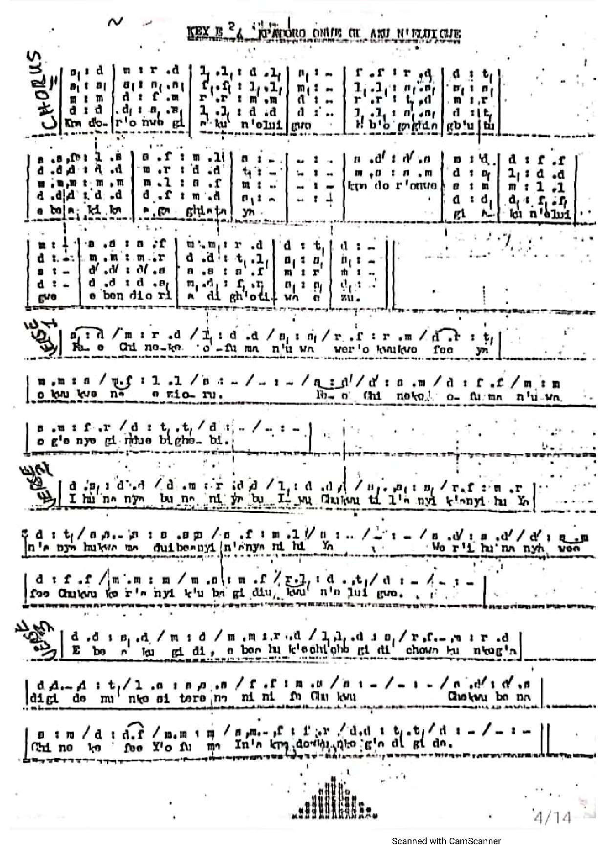 Kpadoro Onwe Gi Aku N Eluigwe - Download Choir Script PDF