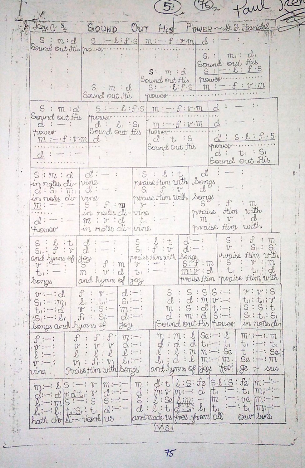 Sound Out His Power - Handel - Download Choir Script PDF