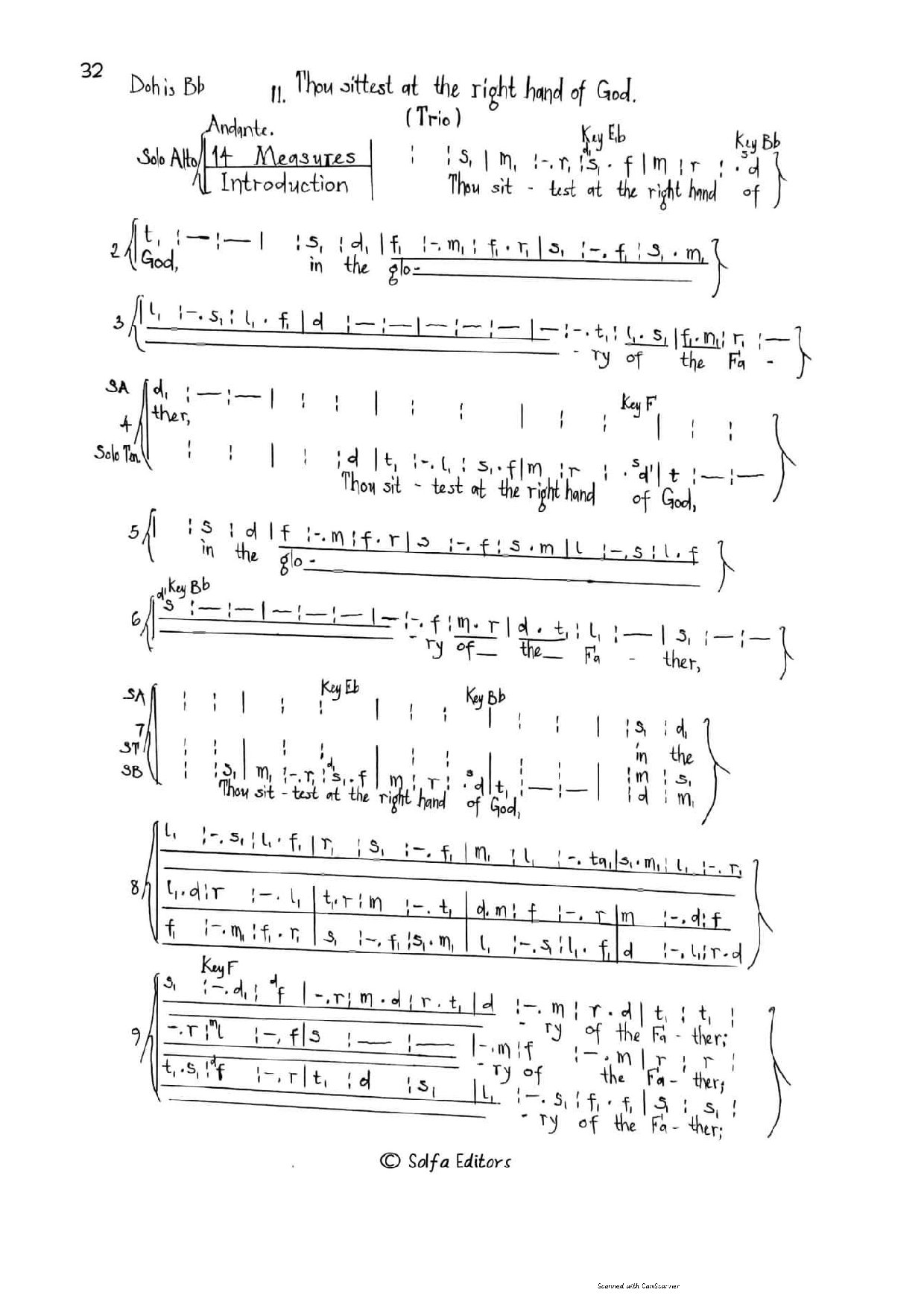 Thou Sitteth At The Right Hand - Download Choir Script PDF