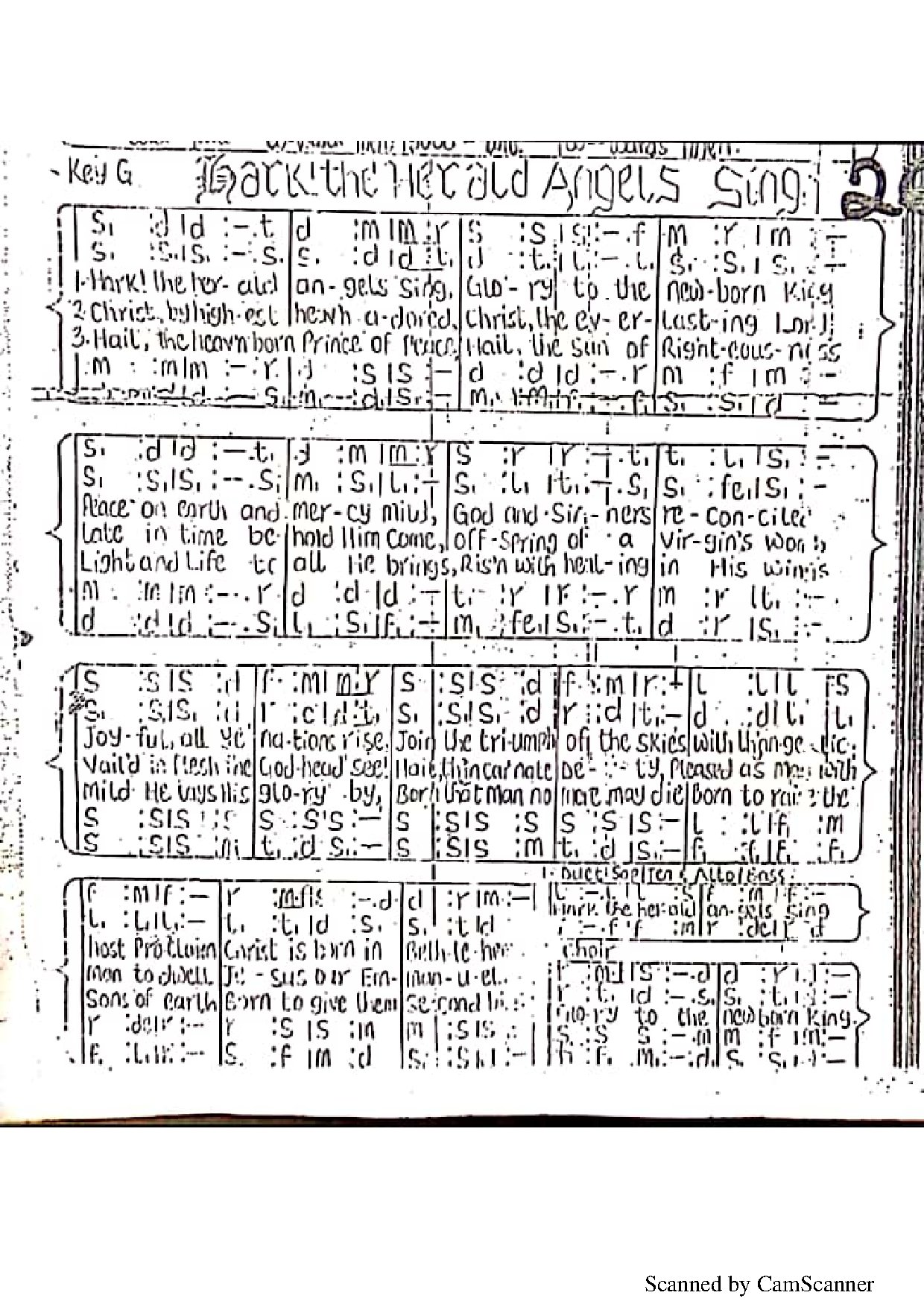 Xmas Hark The Herald Angels Sing - Download Choir Script PDF
