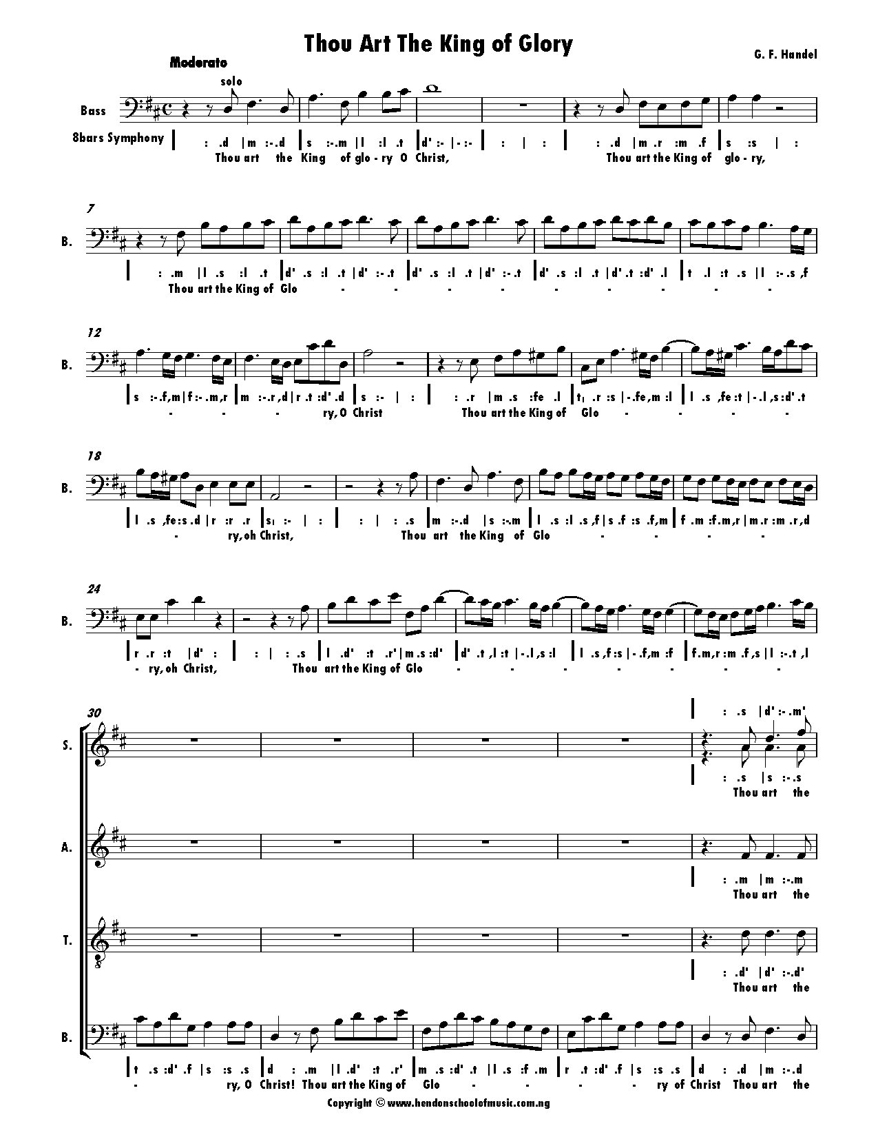 Thou Art The King Of Glory G. F. Handel.sib - Download Choir Script PDF